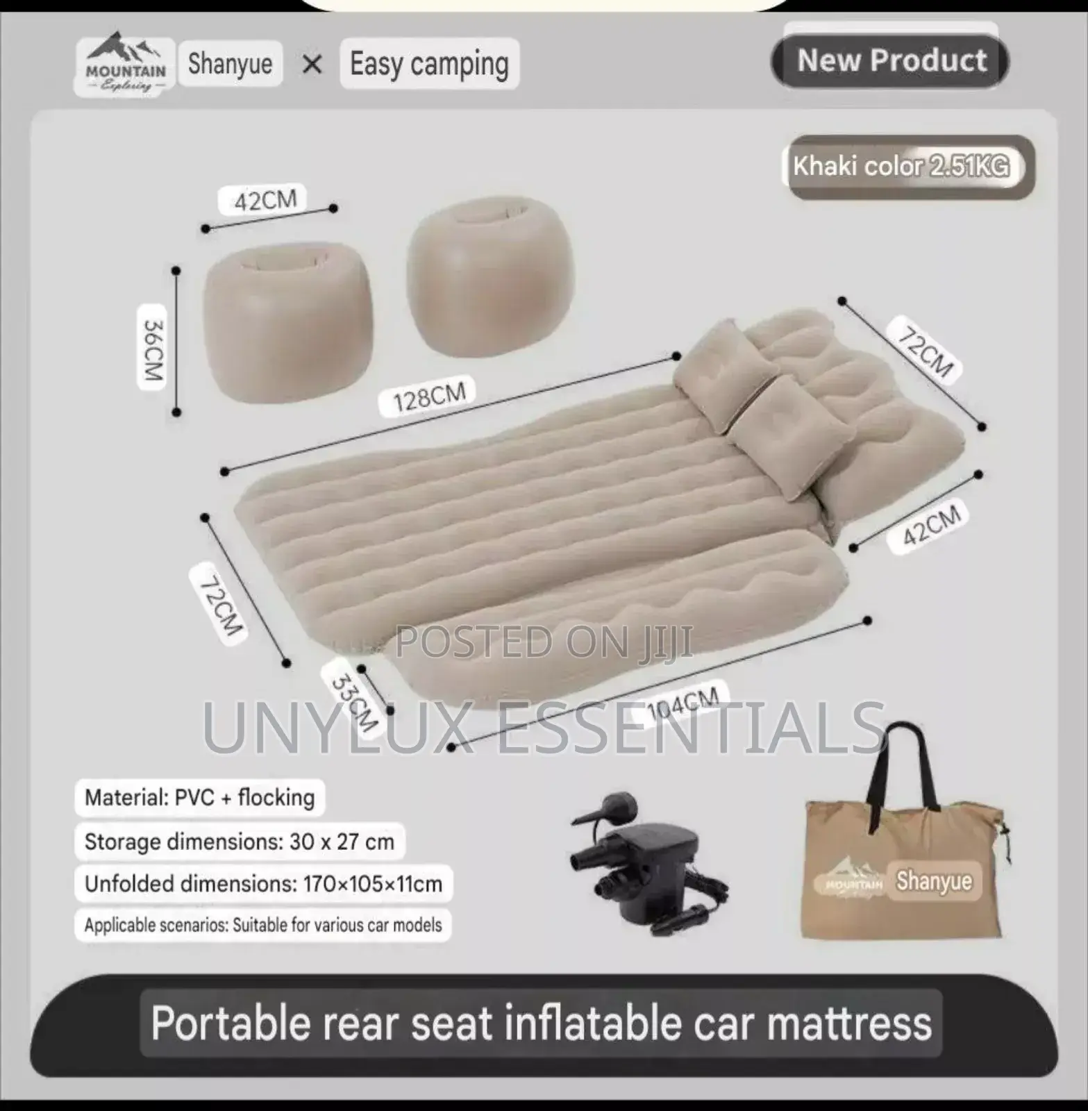 Portable Rear Seat Inflatable Car Sofa/ Mattress