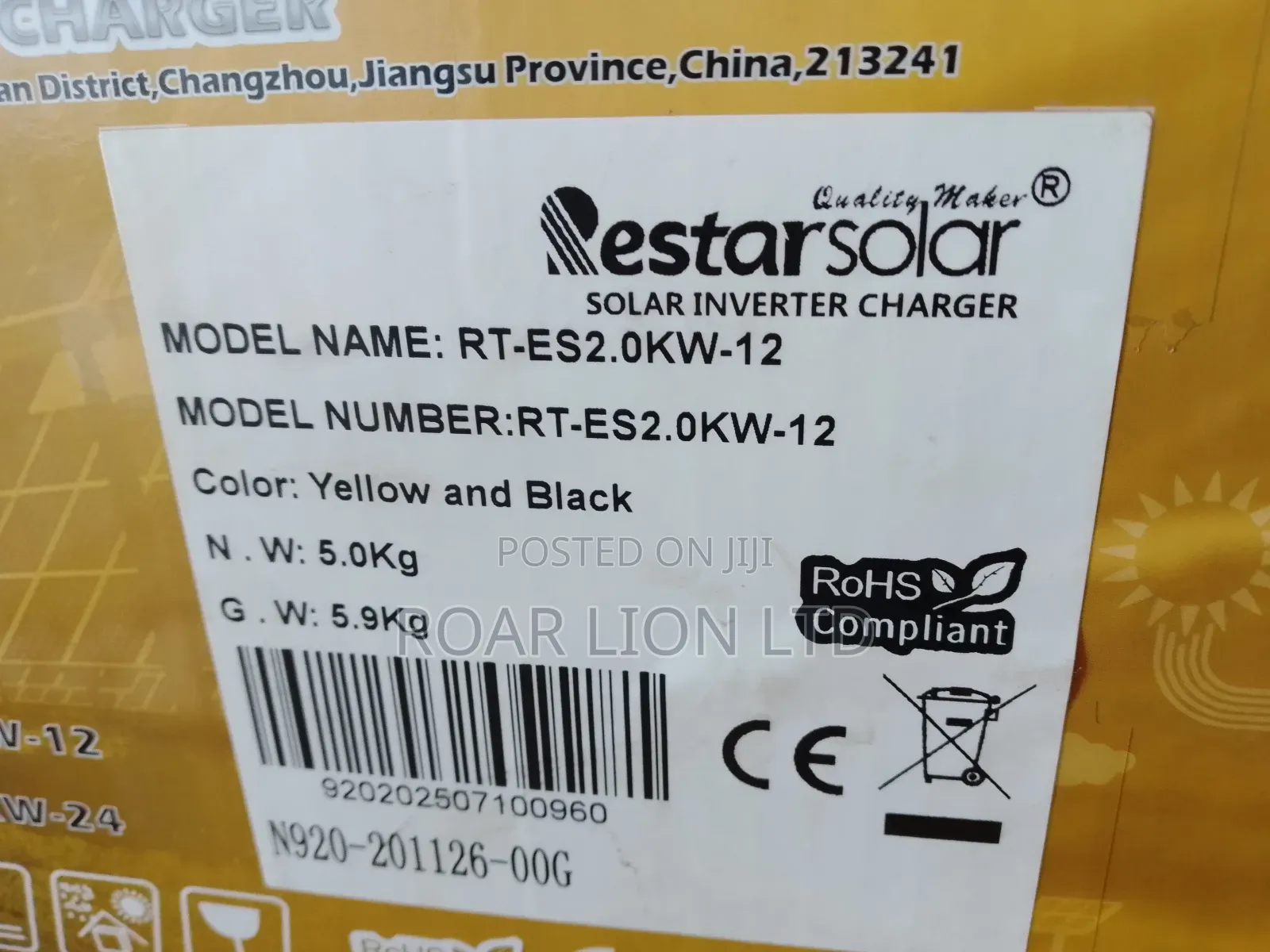 2kva Restarsolar Inverter 12v