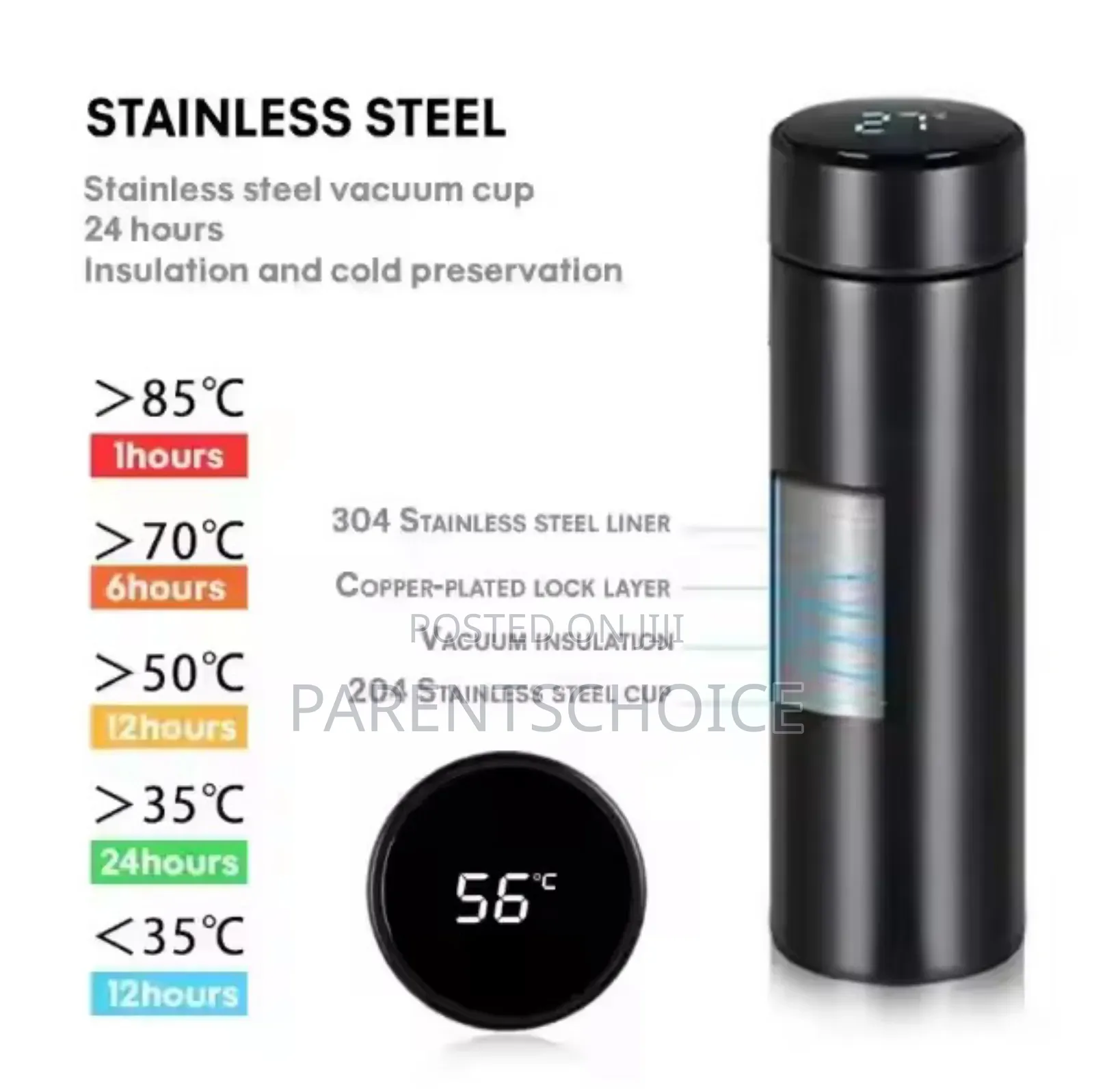 Thermo Led Temperature Display Vacuum Insulated Smart Water Bottle