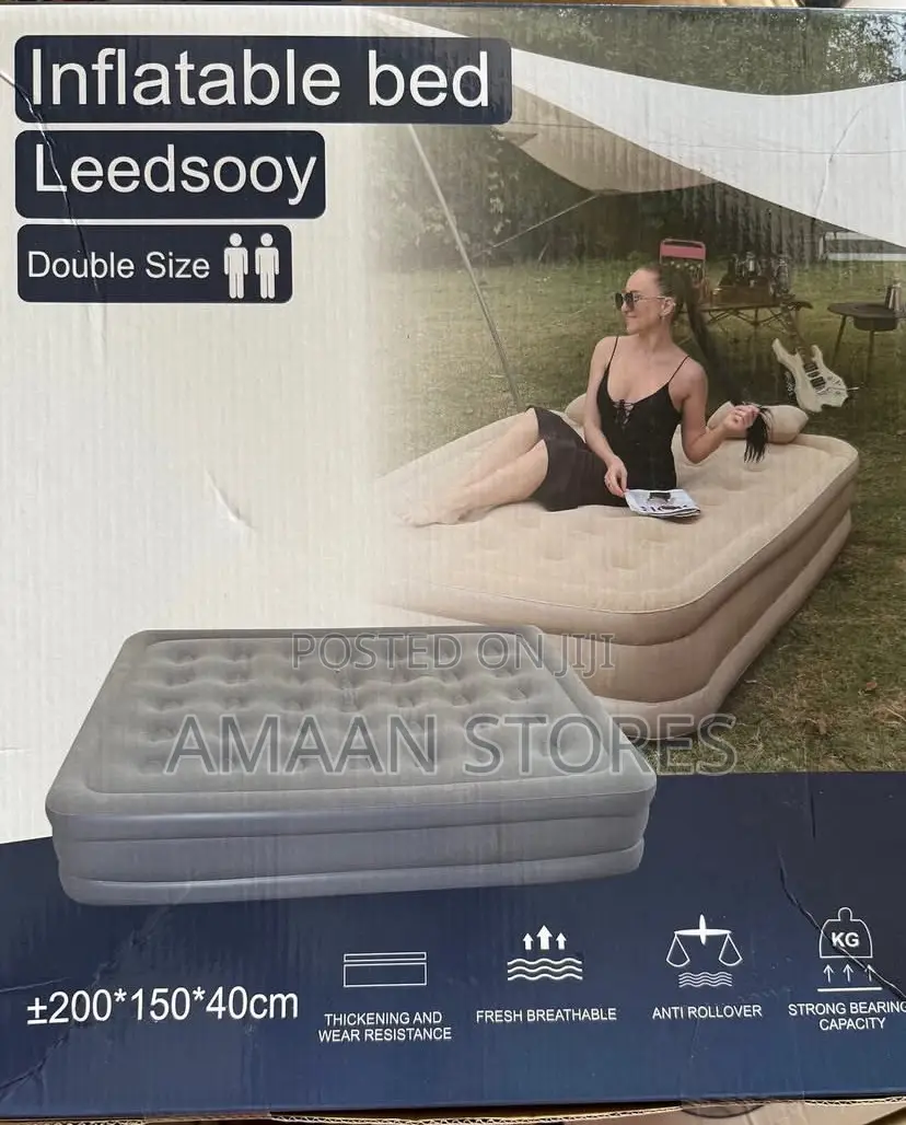 Inflatable Bed With Built-in Electric Pump - Double Size