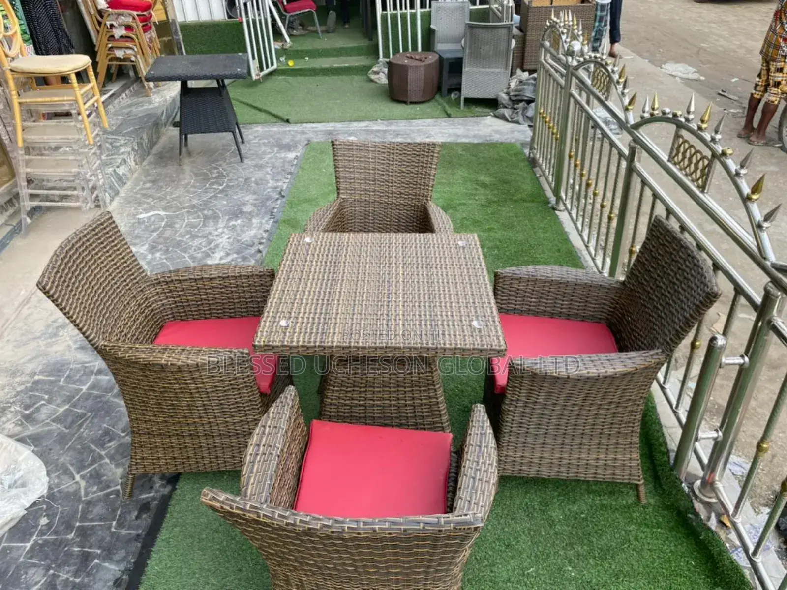 4-Seater Outdoor Rattan Dining Set.