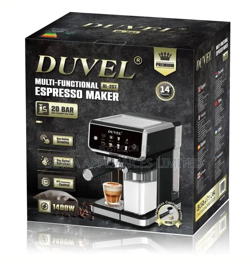 Duvel Dl-257 8-in-1 Automatic Espresso/Nespresso/Milk Coffee Maker