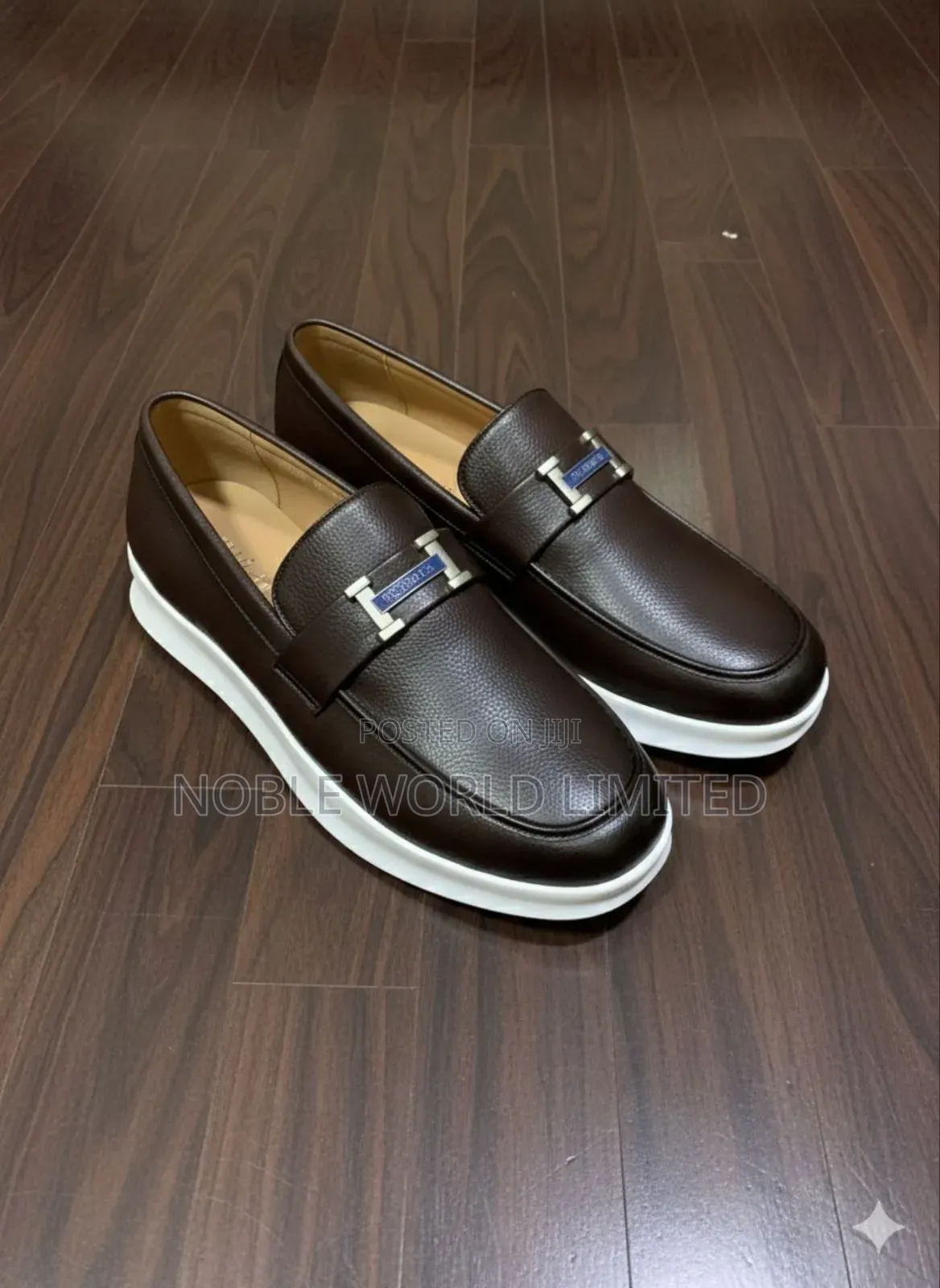 Hermes White Solid Leather Shoes Abl 6y