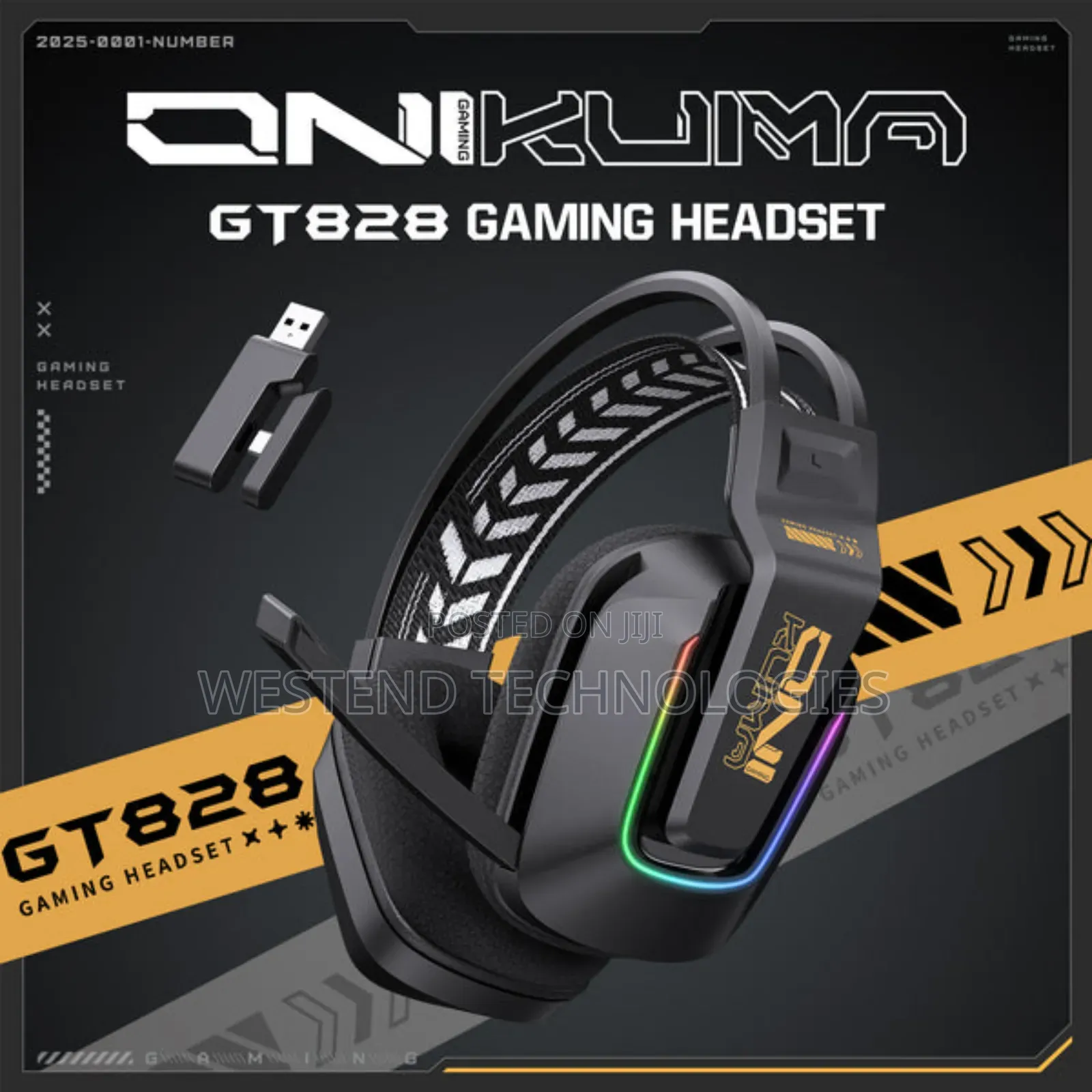 Onikuma Gt828 4-Mode RGB Wireless Gaming Headset With 55hr Playback