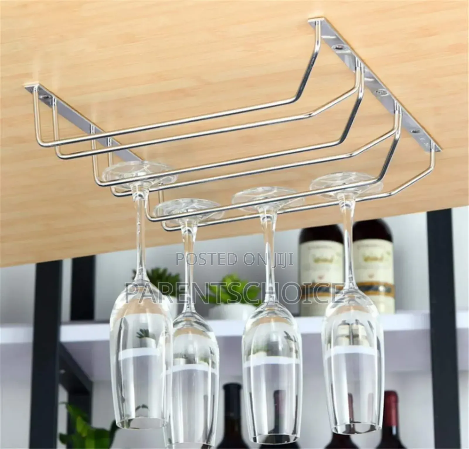 3 Rows Wine Glass Rack Wall-Mounted Hanger