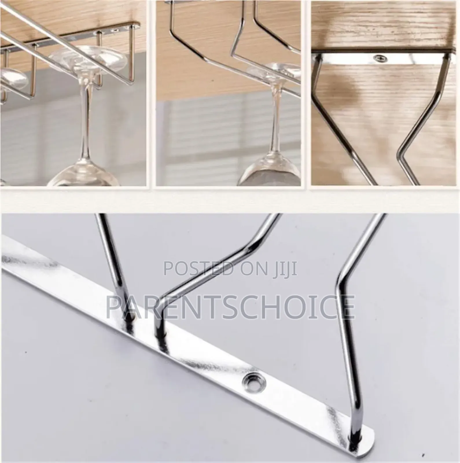 3 Rows Wine Glass Rack Wall-Mounted Hanger