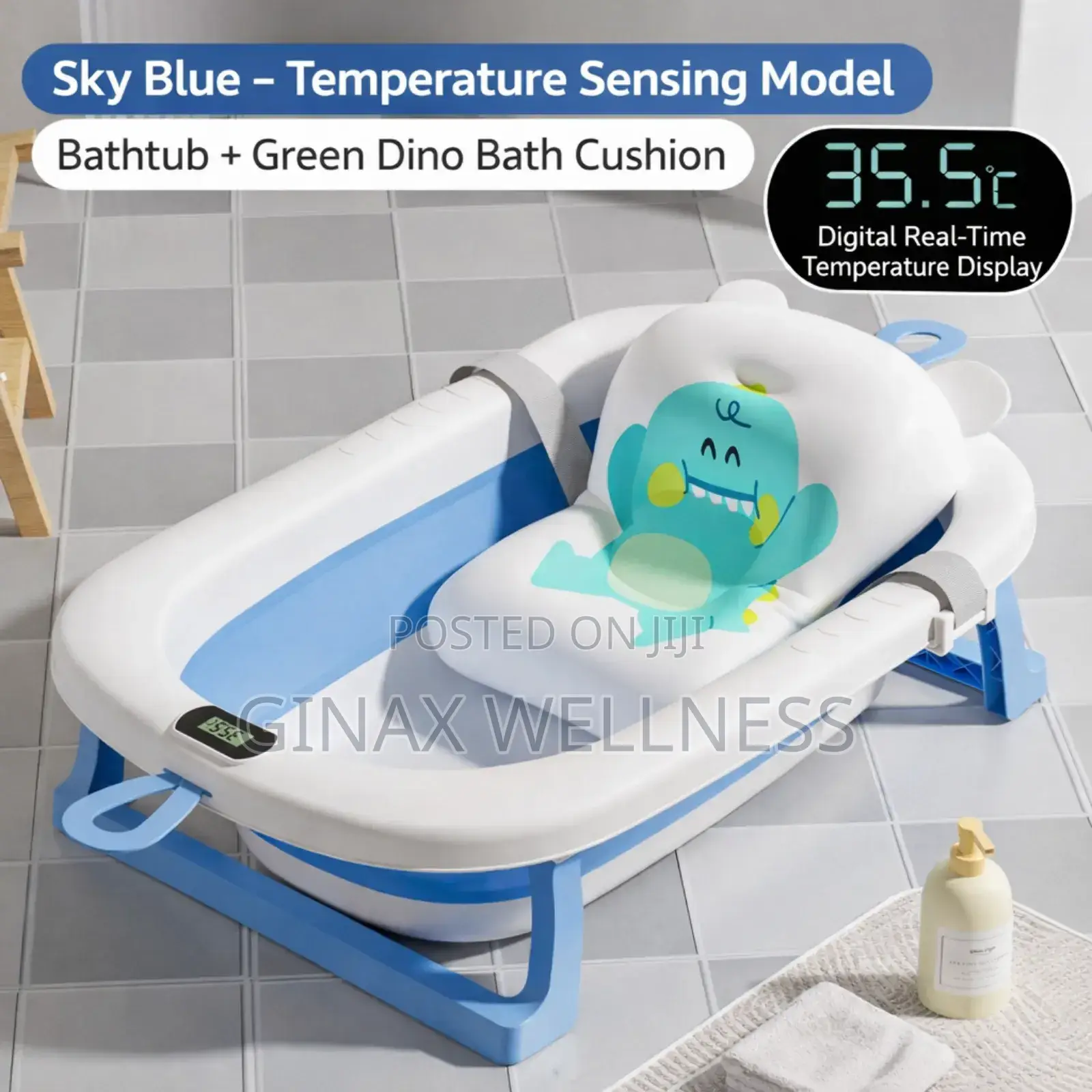 Spacious and Foldable Baby Bathtub With Comfort Bath Float