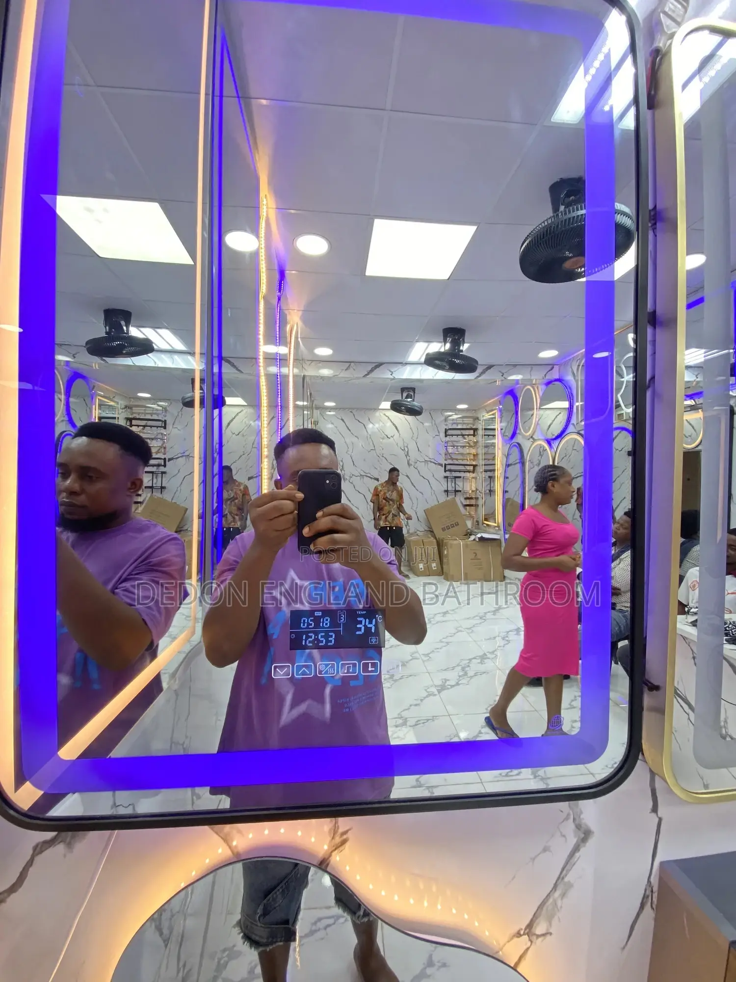 England Led Mirror With Bluetooth Speaker and Time