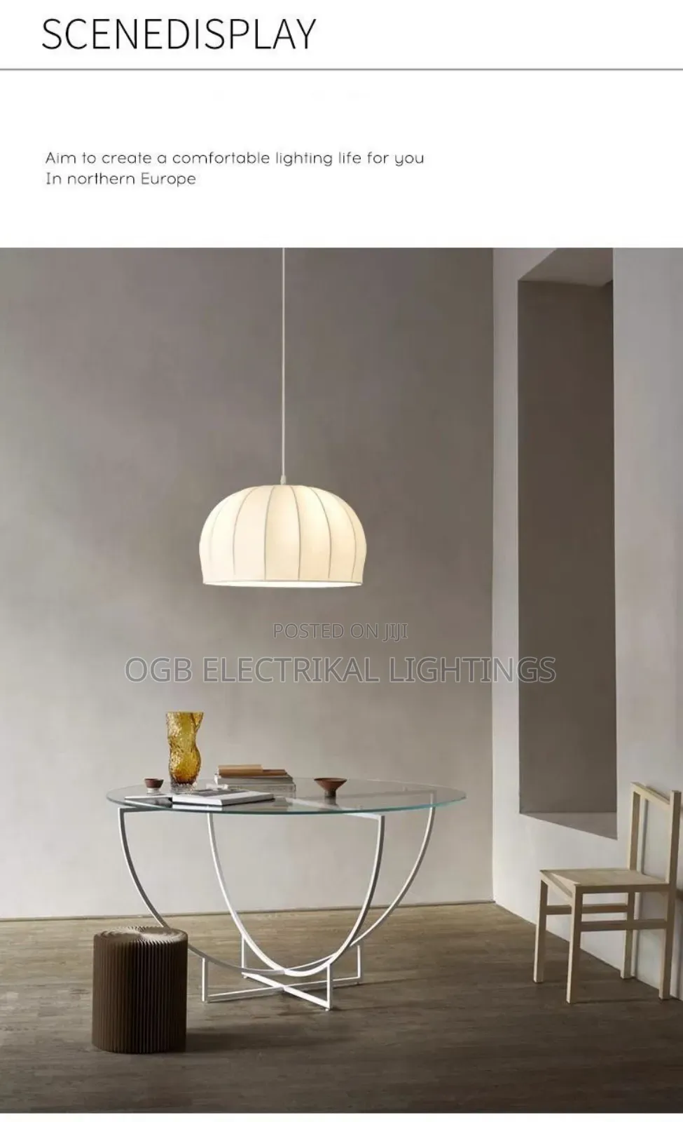 Minimalist Silk Fabric Pendant Light