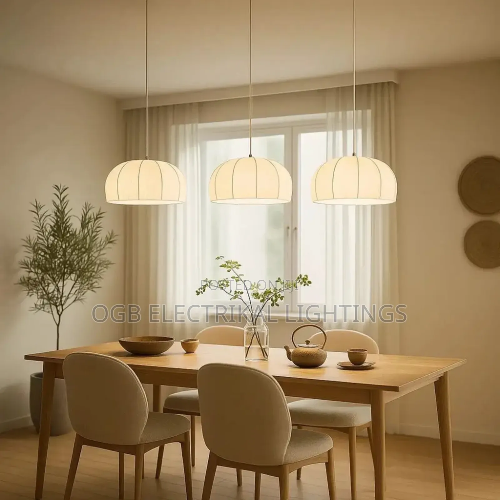 Minimalist Silk Fabric Pendant Light