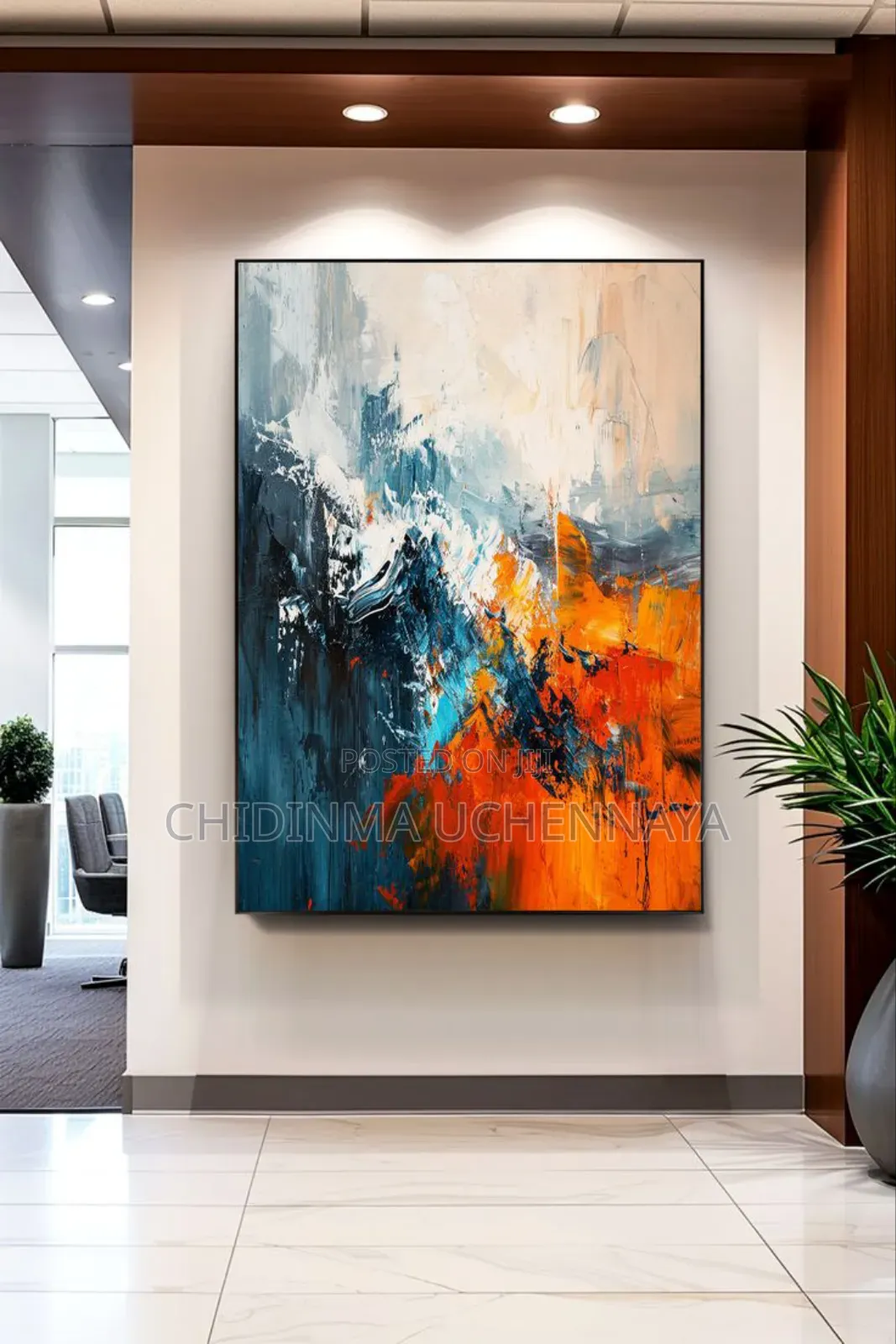 Abstract Oil Printing on Canvas