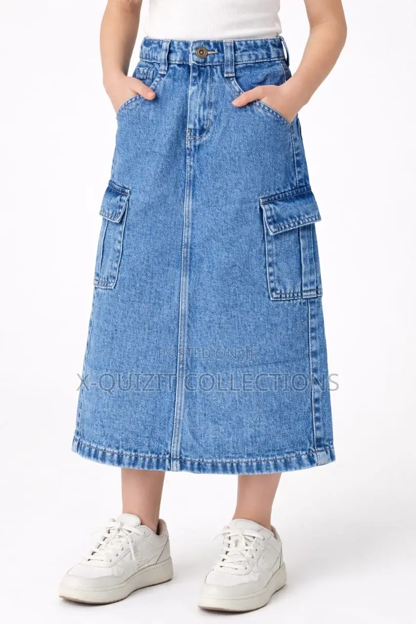 Cargo Jean Skirt (6y-12y)