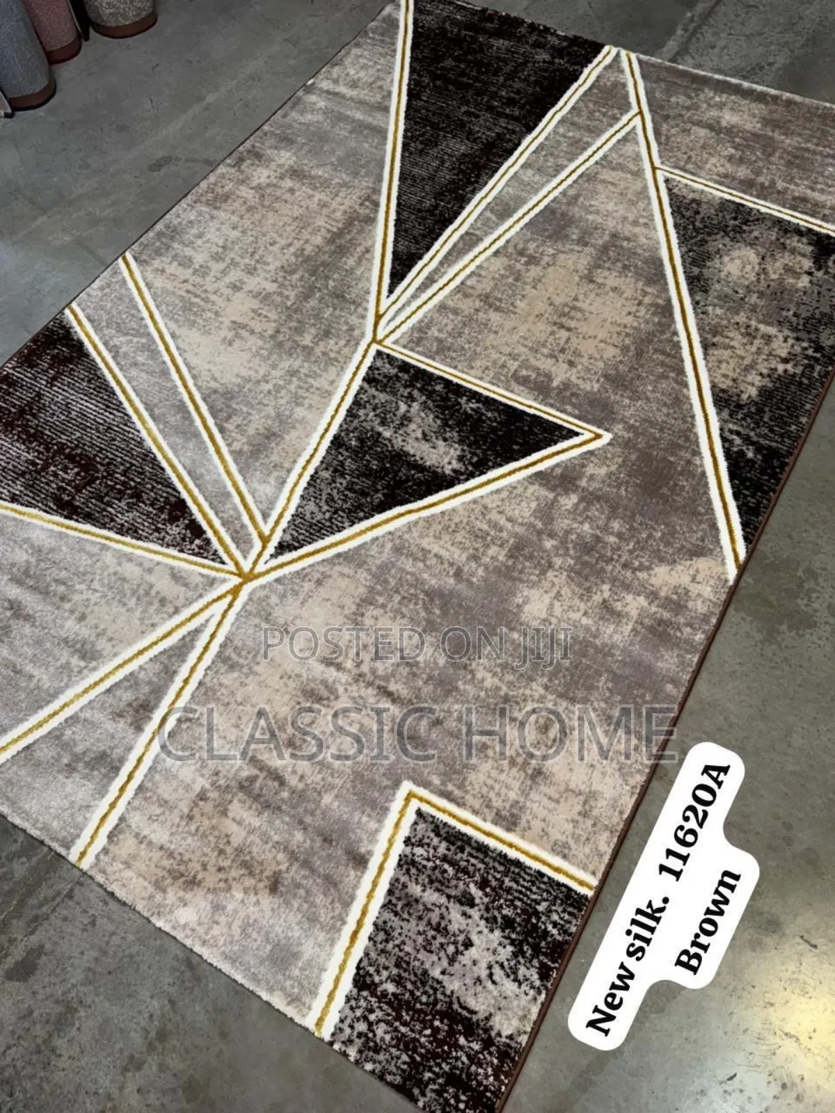 Quality Brown Grey Silk Turkish Center Rug
