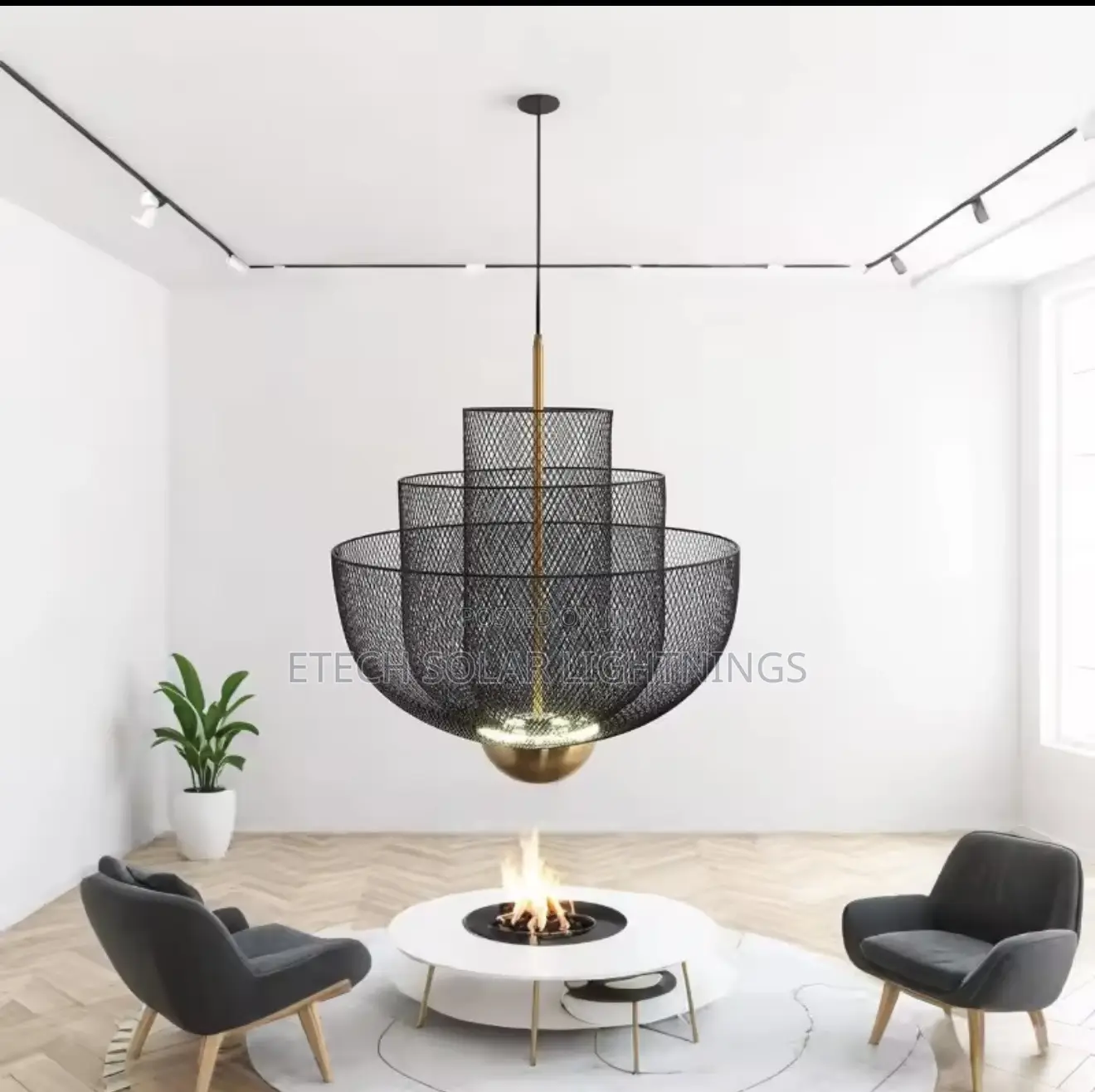 American Simple Grid Hollow Pendant Lights Nordic Designer Light