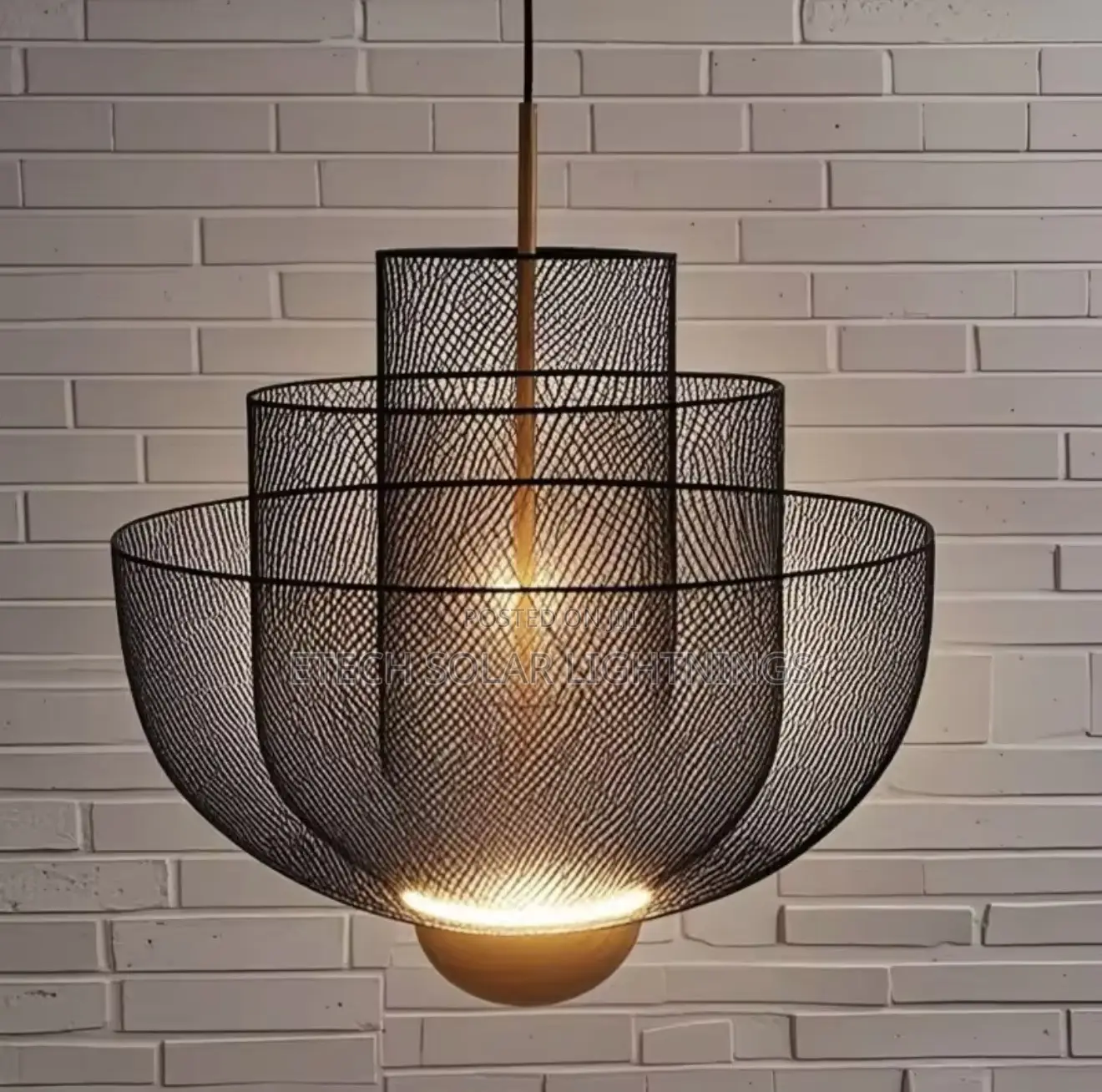 American Simple Grid Hollow Pendant Lights Nordic Designer Light