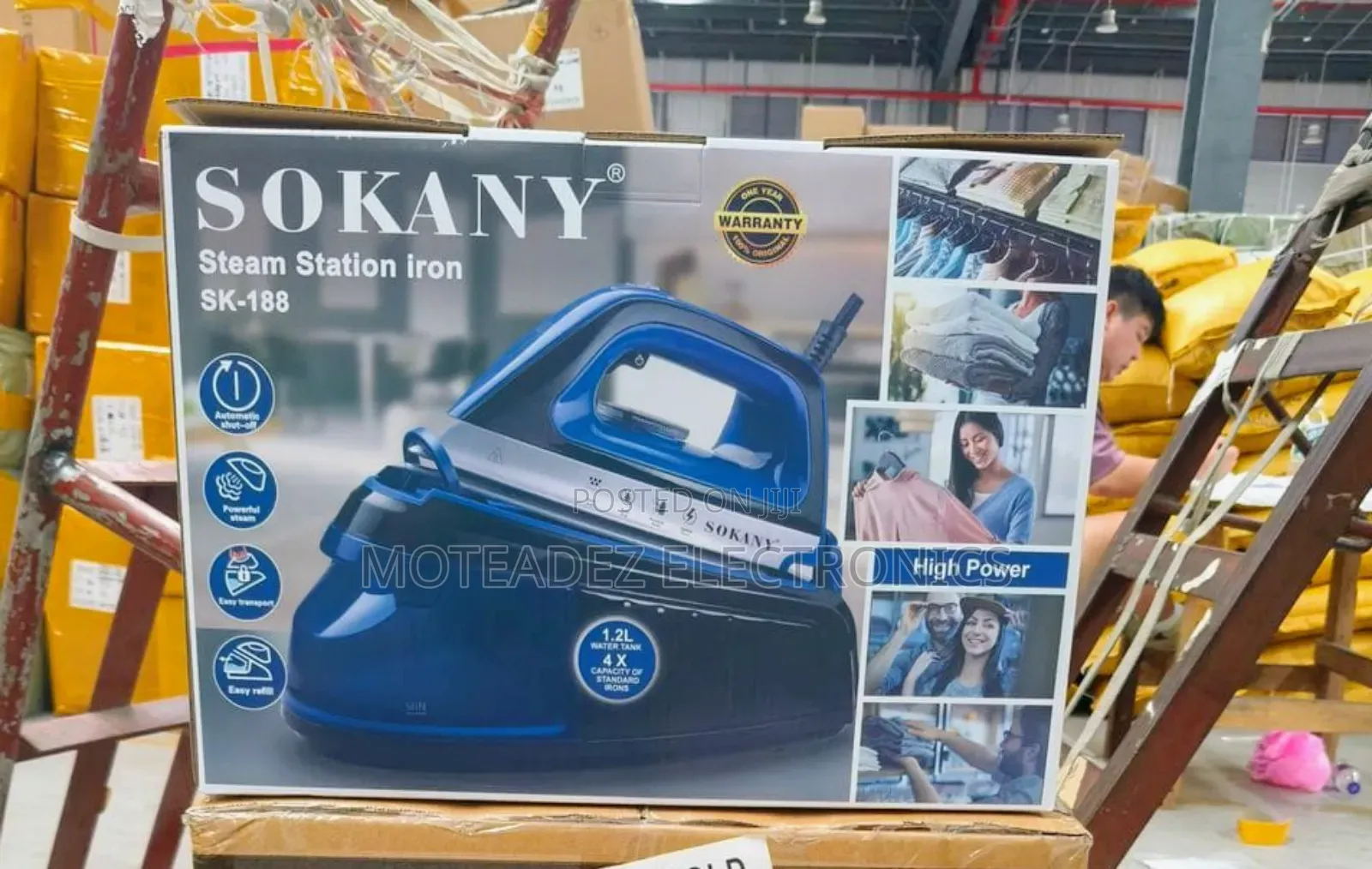 Sokany 2400w (1.2l) Ceramic Sole Plate Steam Station Pressing Iron