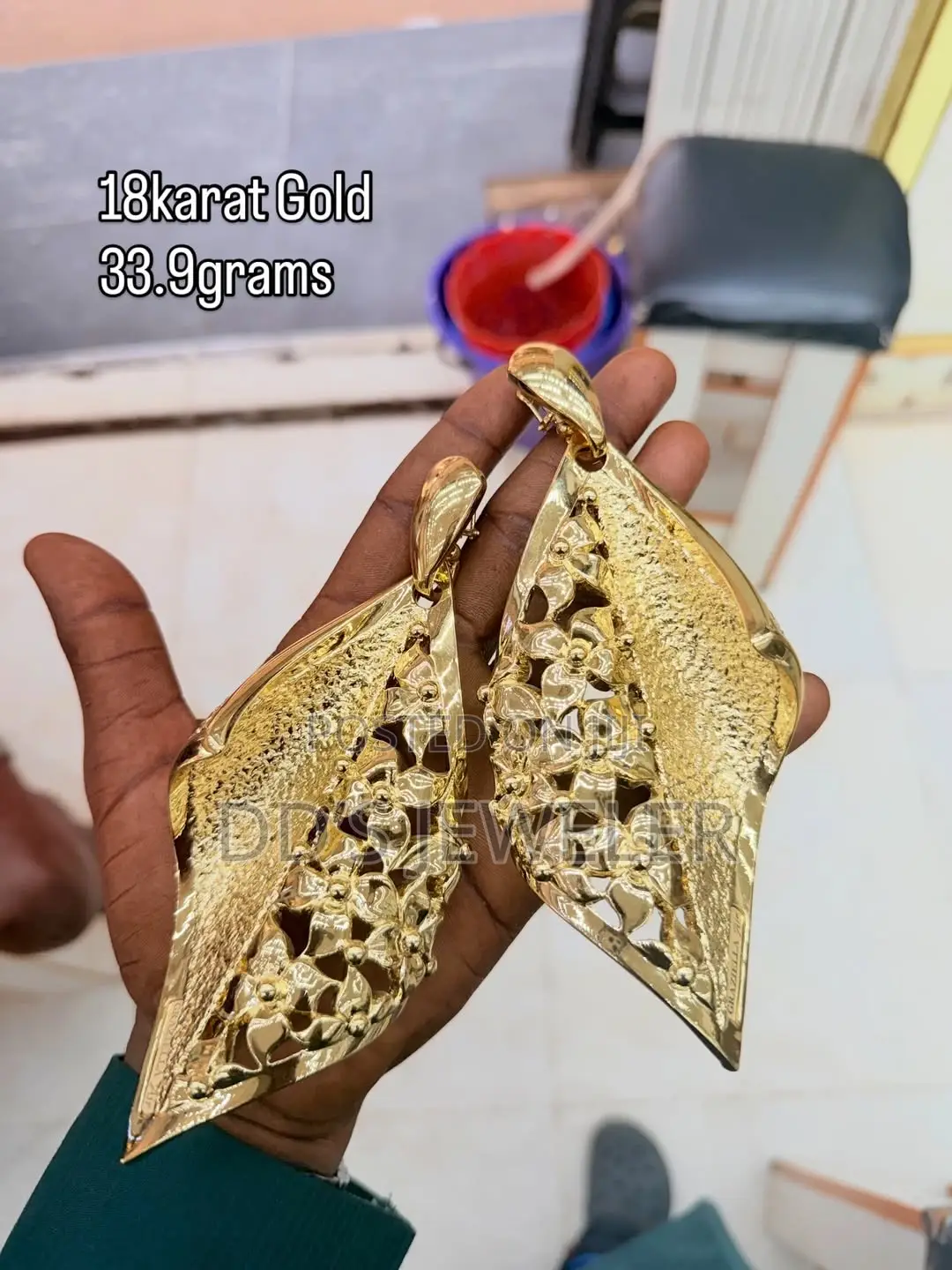 18 Karat Gold Earrings.