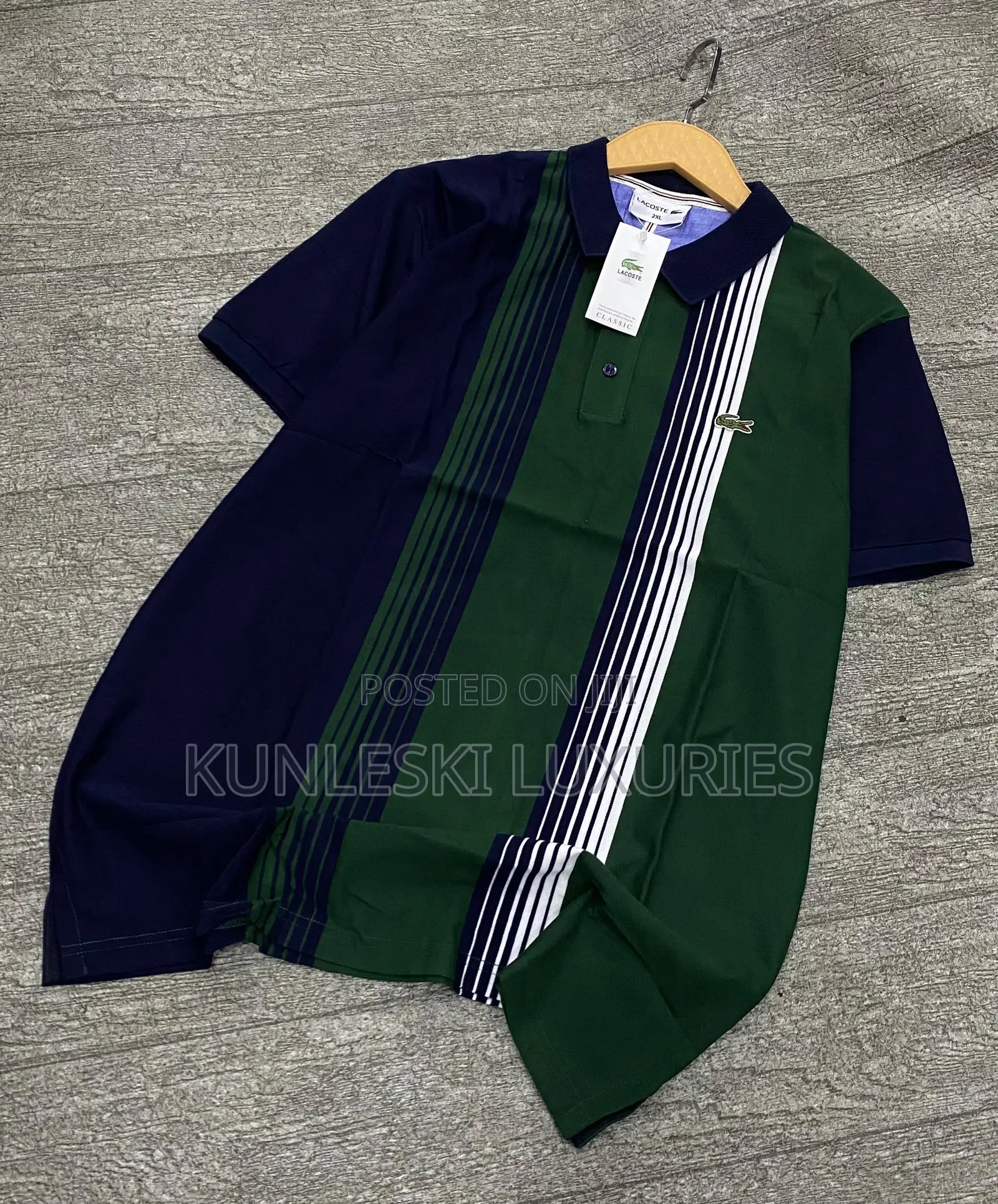 Original Lacoste Strips Men’S Collar Neck Polos