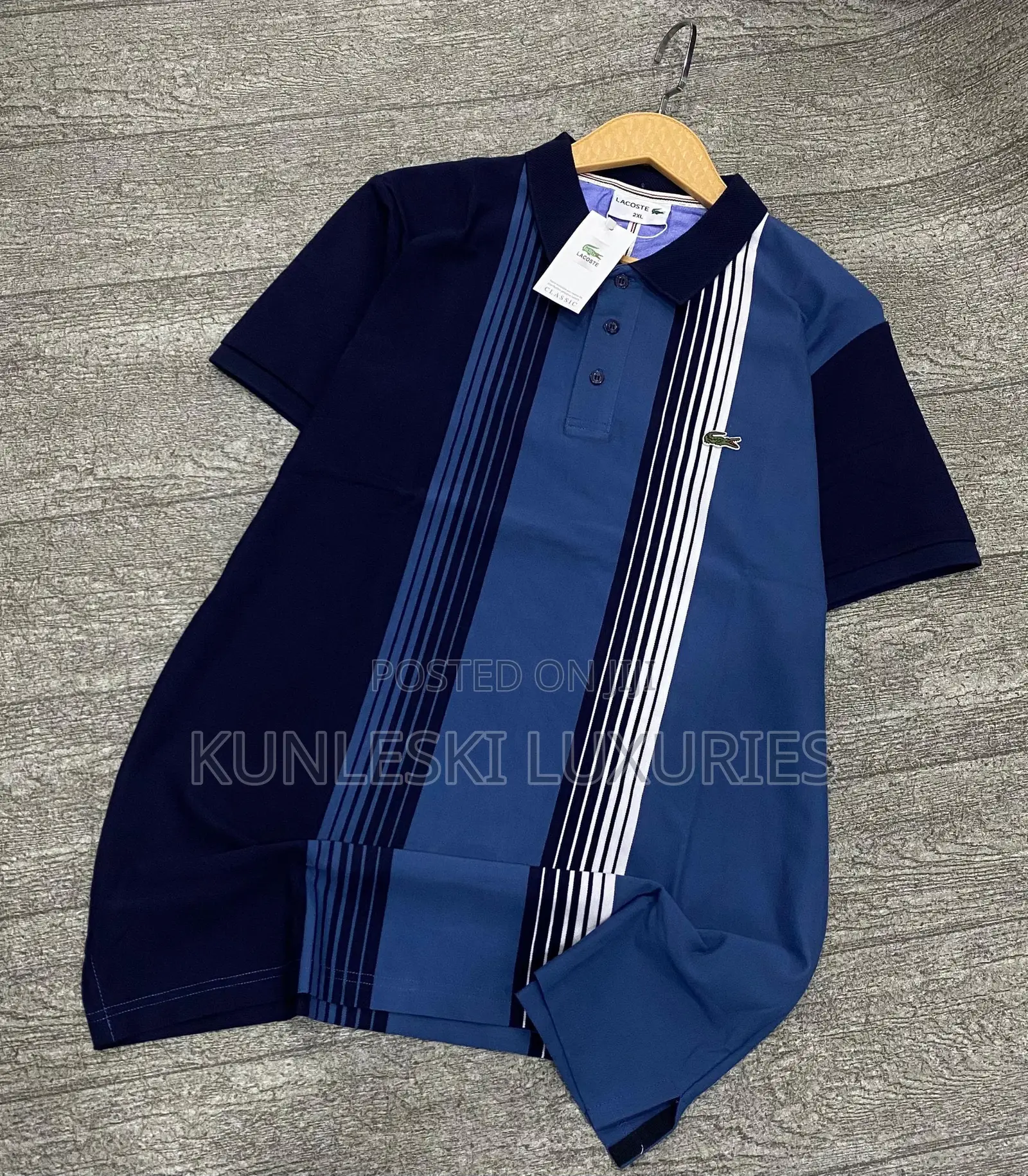 Original Lacoste Strips Men’S Collar Neck Polos