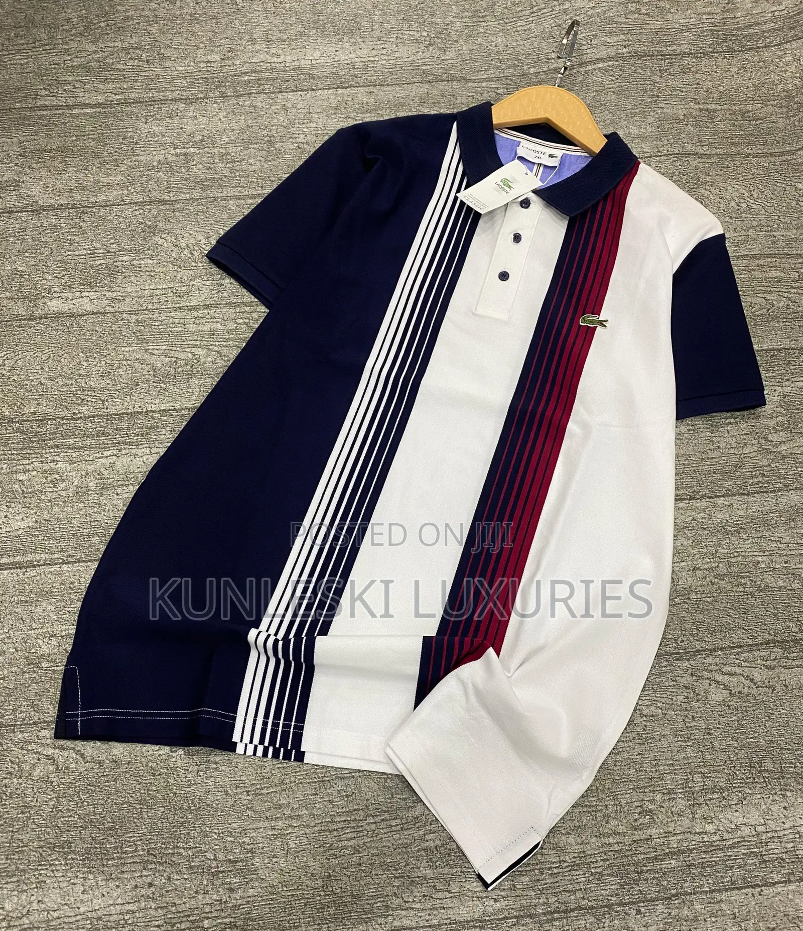 Original Lacoste Strips Men’S Collar Neck Polos