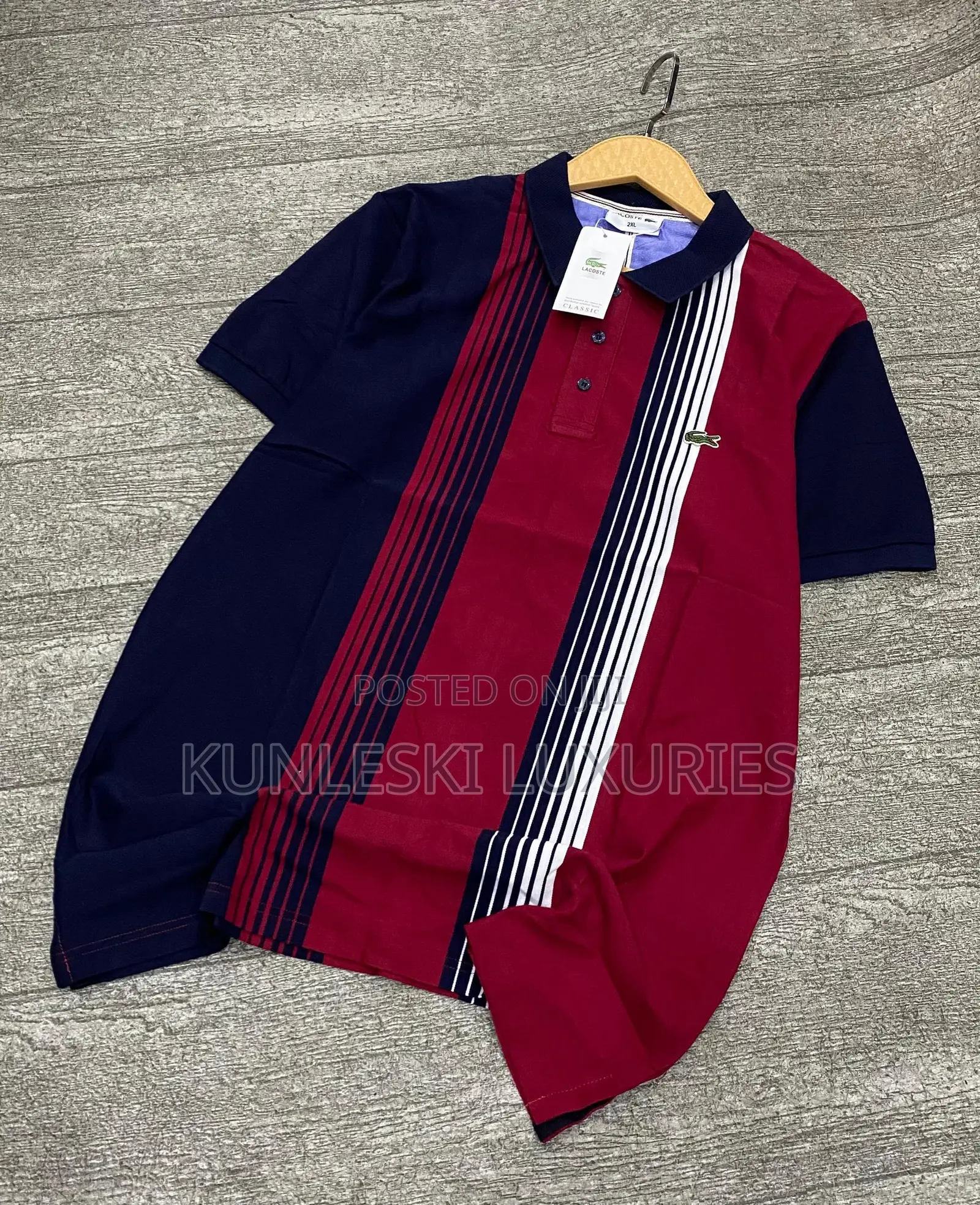 Original Lacoste Strips Men’S Collar Neck Polos