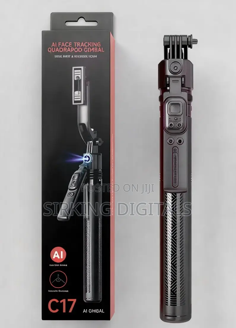 C17 Ai Face Tracking Selfiestick Quadrapod, Rotating Handle Gestures