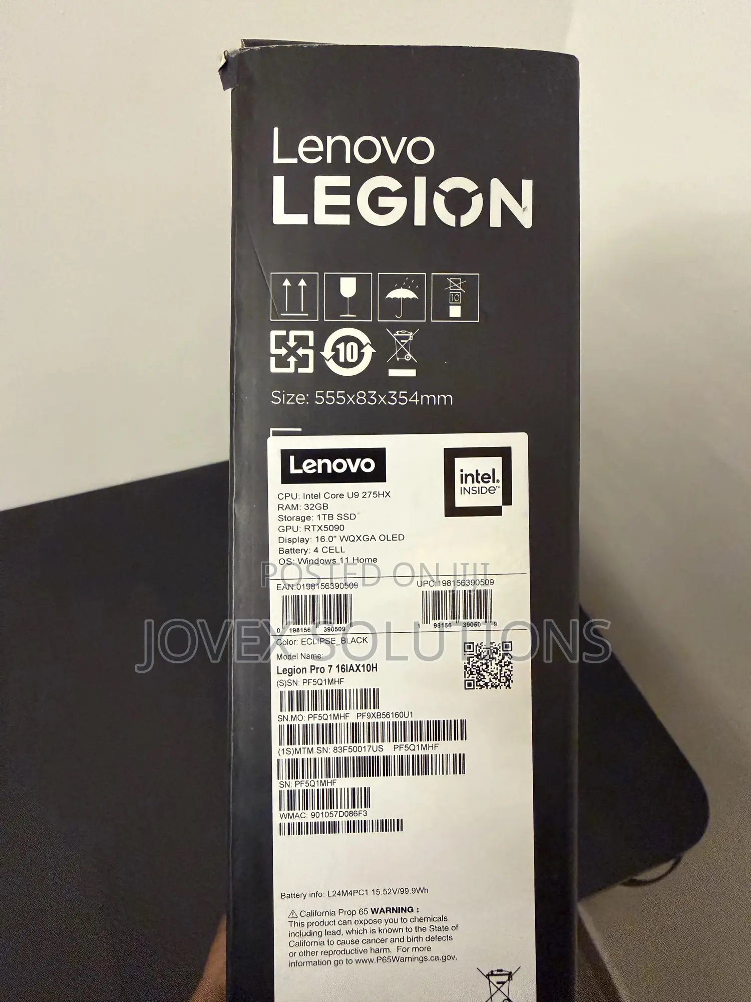 New Laptop Lenovo Legion 7 32GB Intel Core Ultra 9 SSD 1T