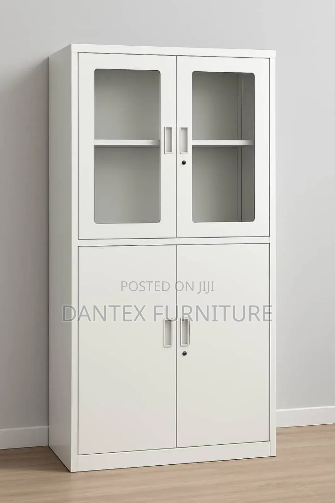 Metal Bookcase With Half Metal Wardrobe Under