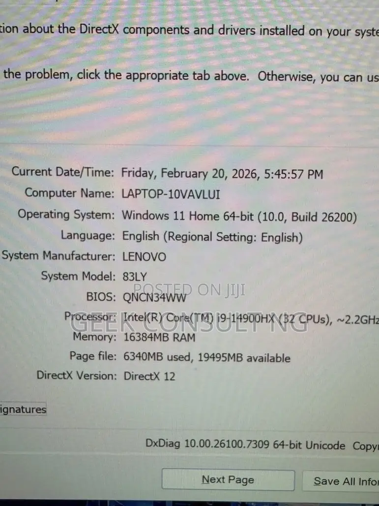 Laptop Lenovo Legion 5 16GB Intel Core i9 SSD 1T