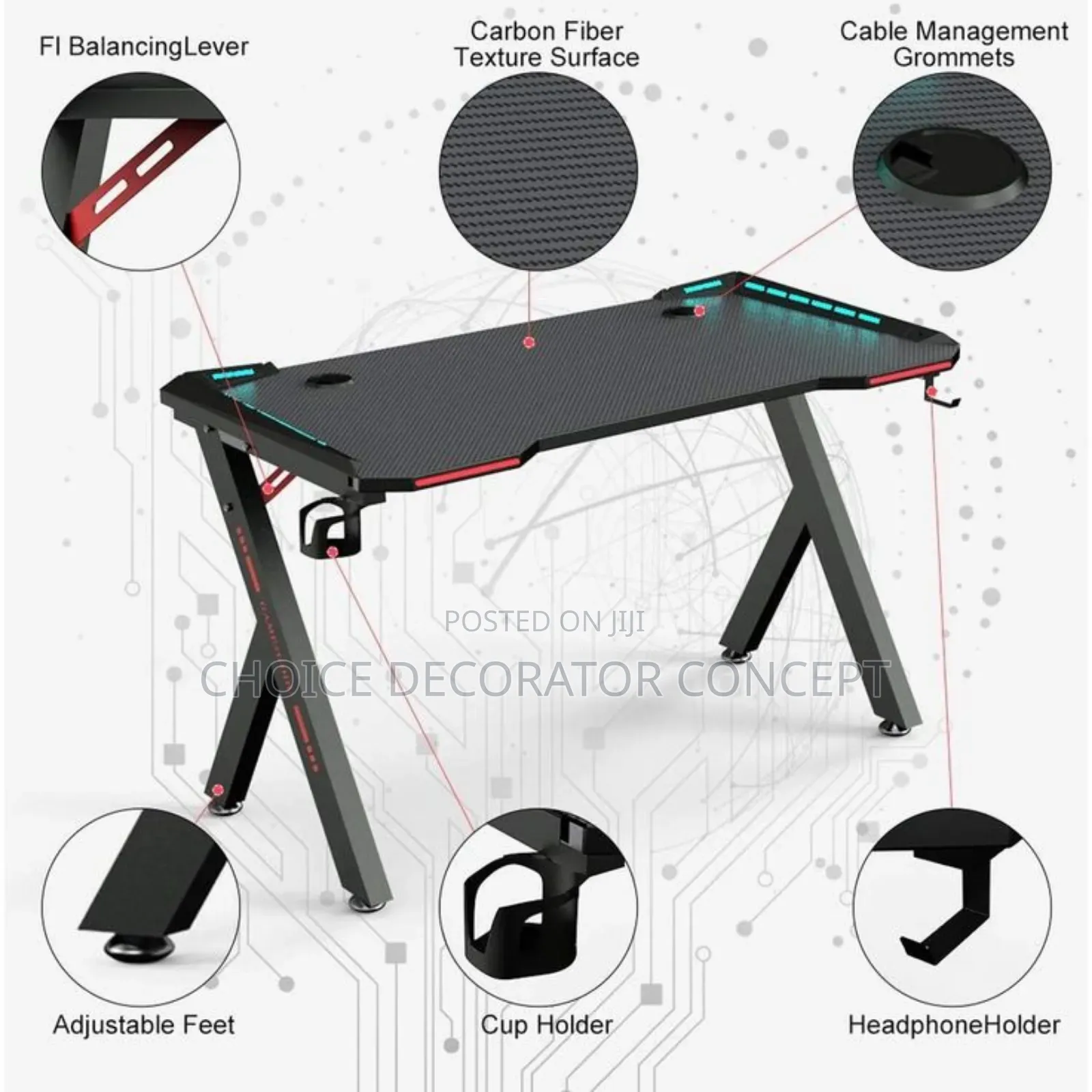 Gaming Desk With RGB Lights