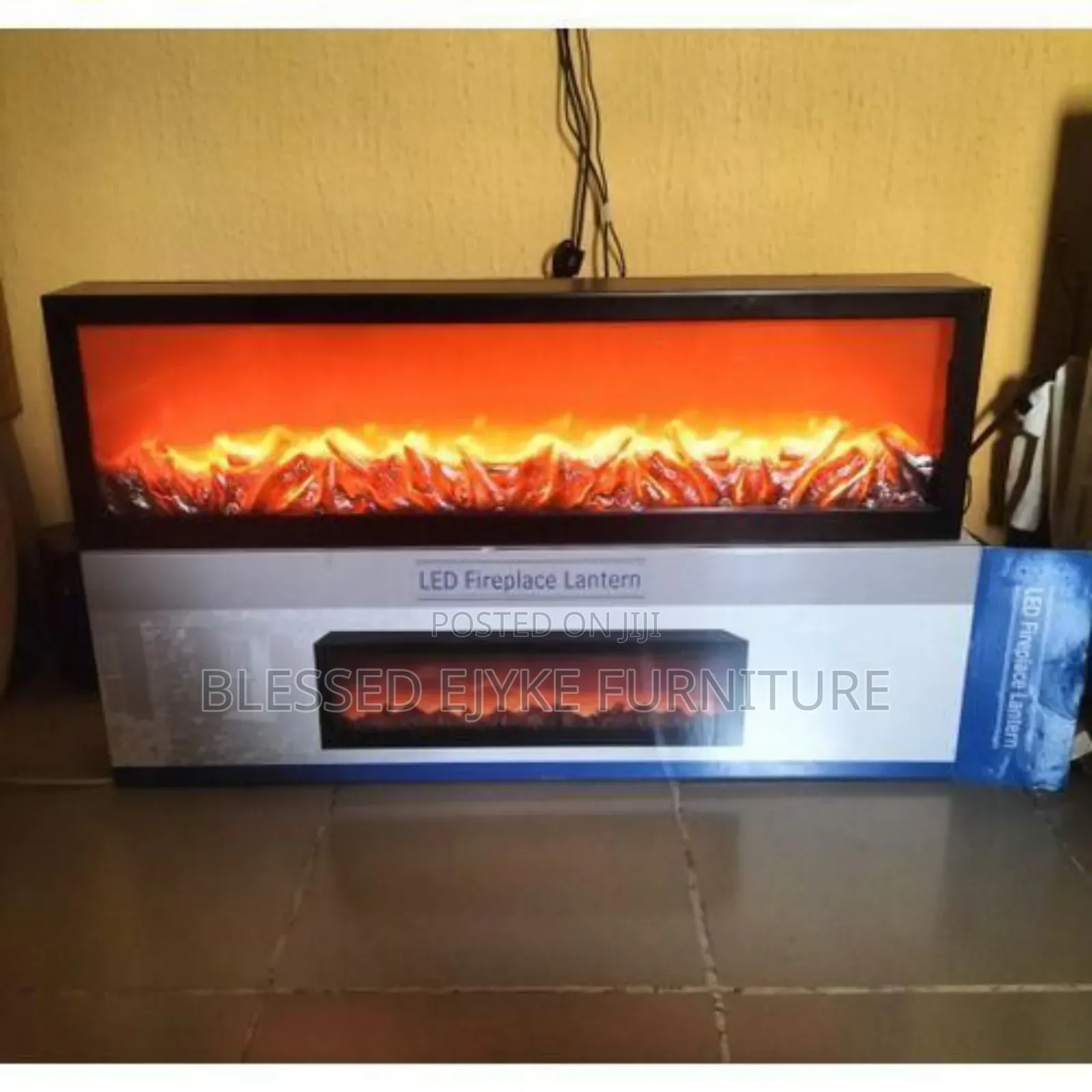 Big Size Led Fireplace Lantern Tv Console Decorative Flame Light