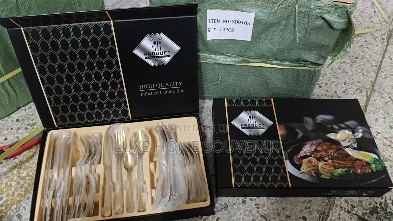 24pcs Gold Cutlery Polished Set