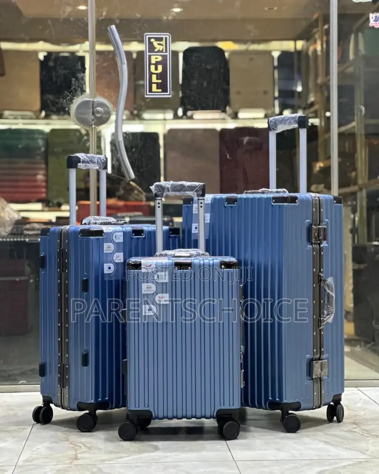 Blue Aluminium Frame Luggage- 3set
