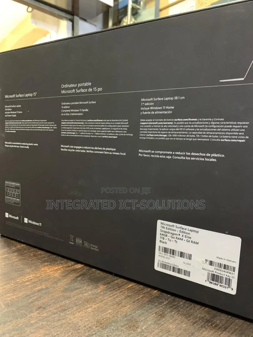 New Laptop Microsoft Surface Laptop 7 64GB Intel Core Ultra 7 SSD 1T