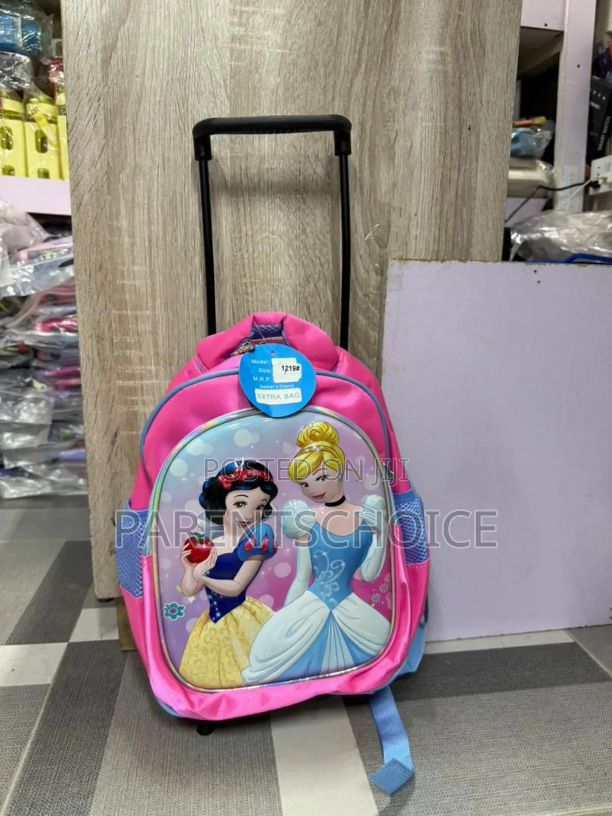 3d Embossed School Trolley Bag Large School Bag for Girl