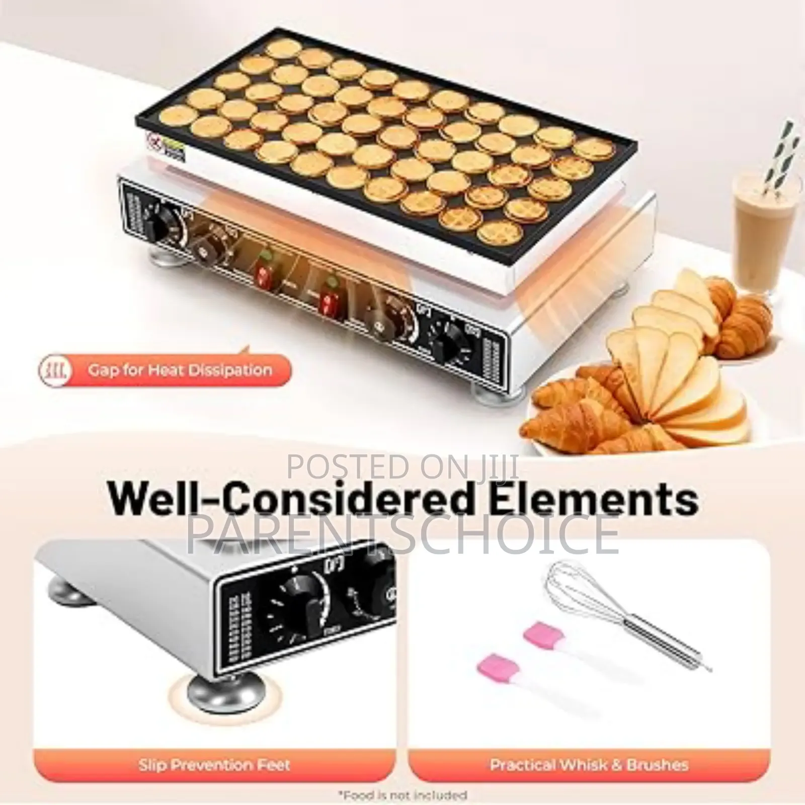Nonstick Electric 50 Holes Mini Dutch Pancake Maker Iron Machine1700w
