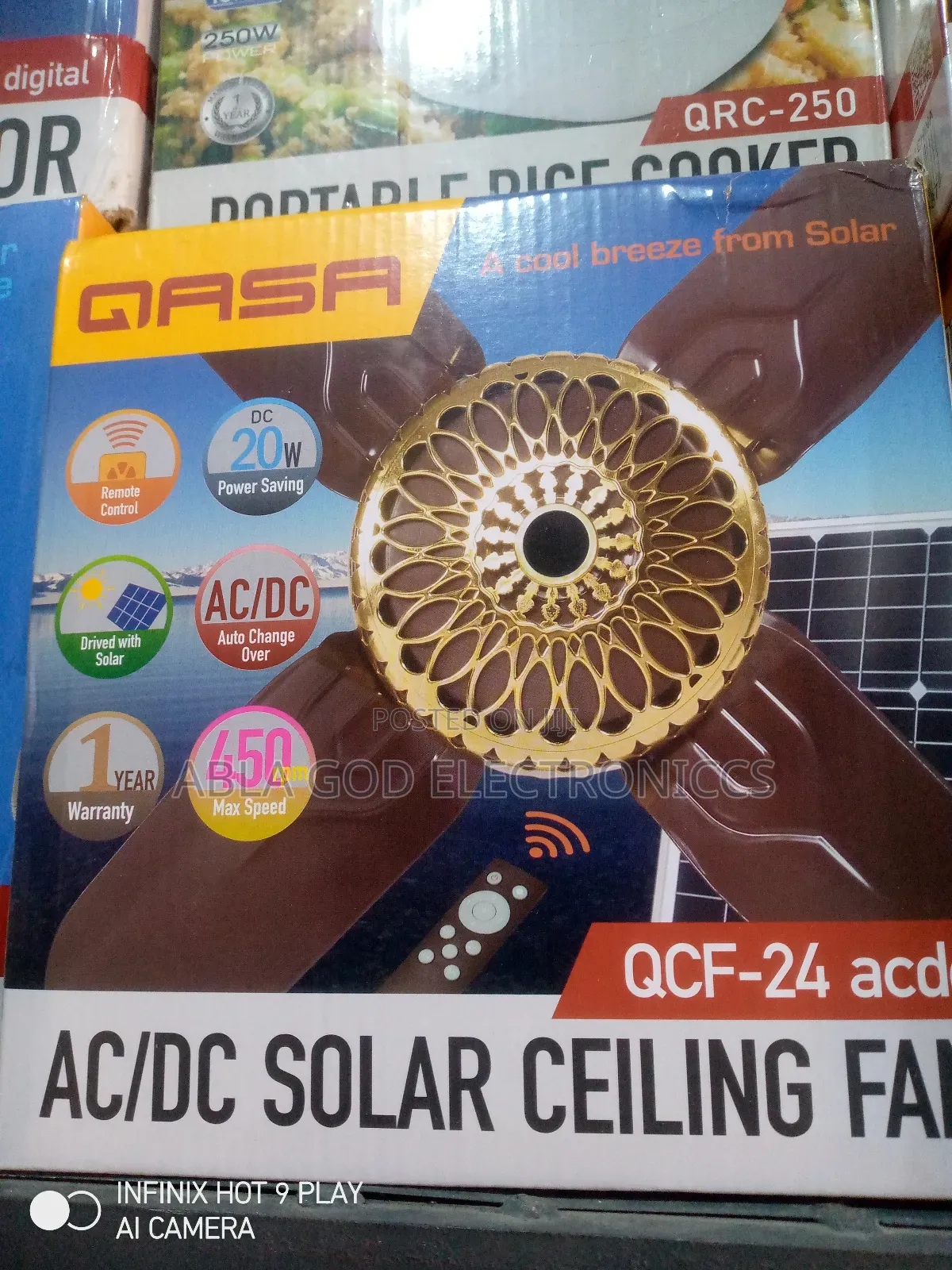 Qasa Ac/Dc Short Blade 24" Ceiling Fan Energy Saving,