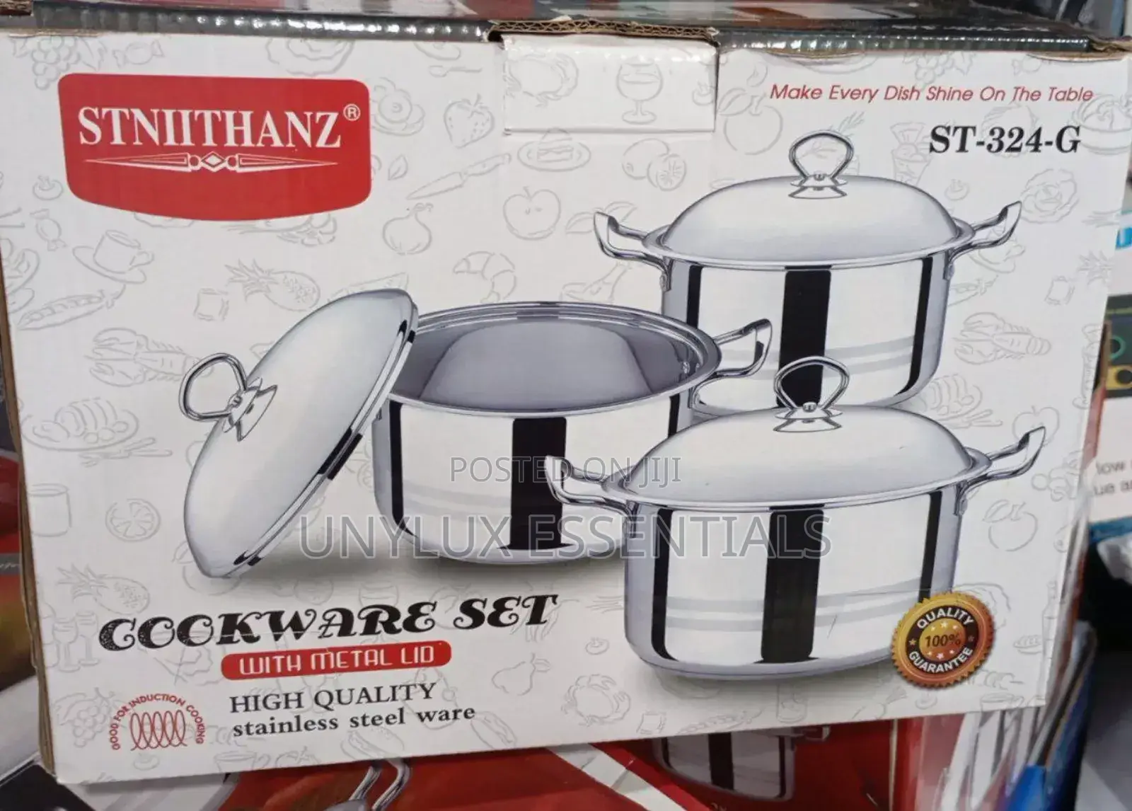 Stniithanz 6pcs Stainless Steel Pots 20cm,22cm,24cm