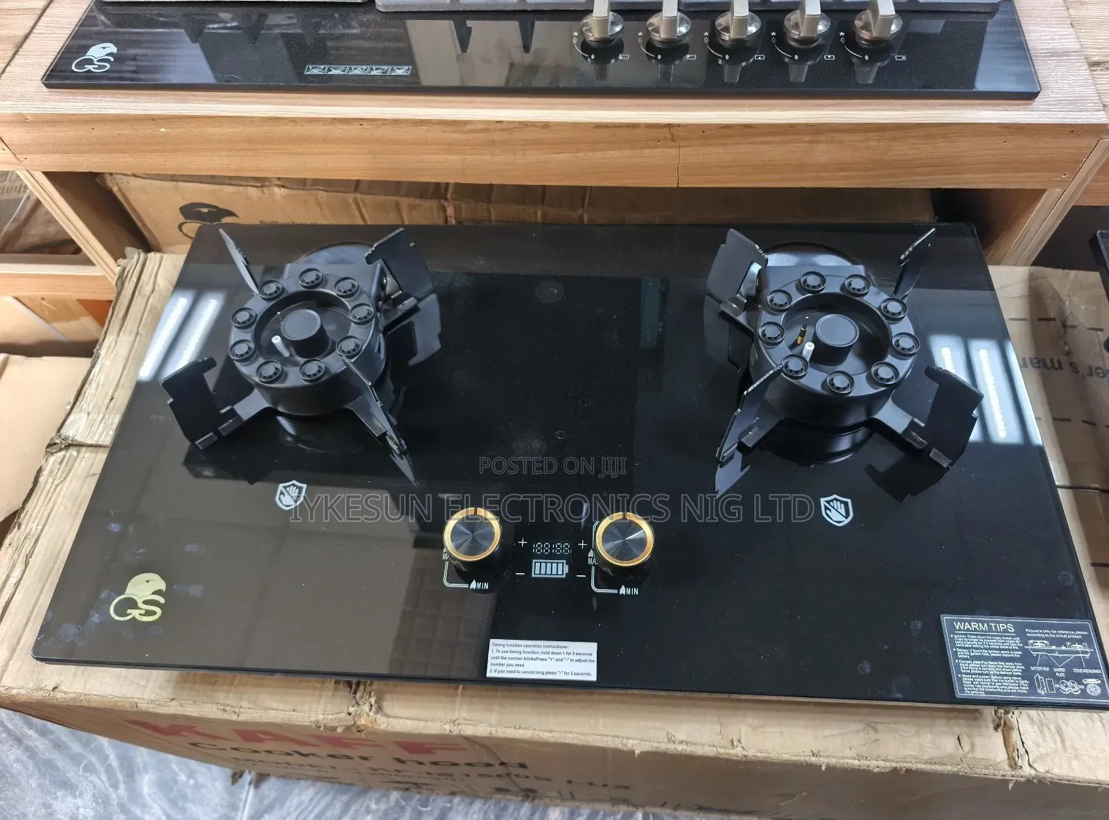 Original Gs Built-in Flips Up 2 Burners Gas Cooker Hob Automatic