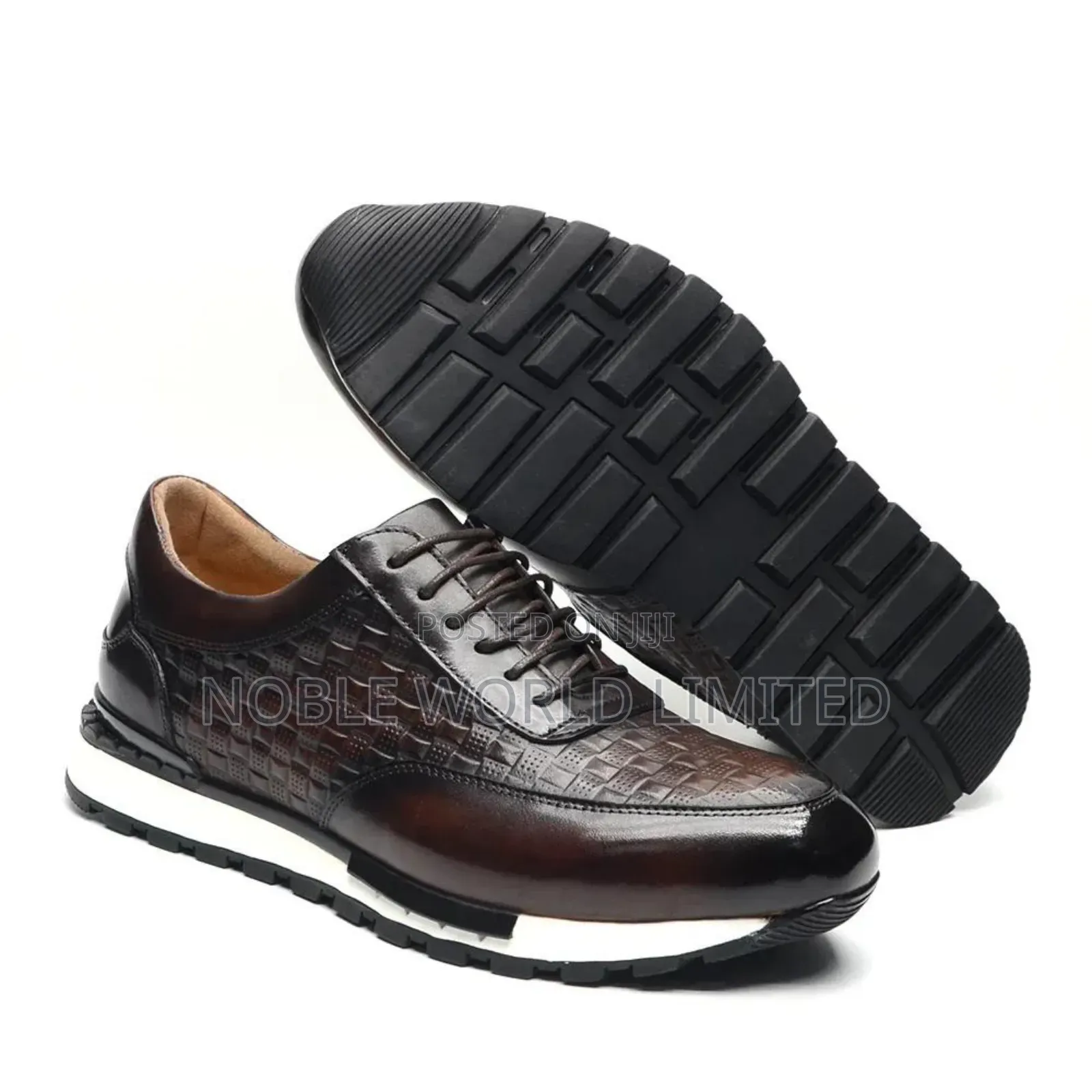 Solid Black/Brown Corporate Shoes Abl 6g