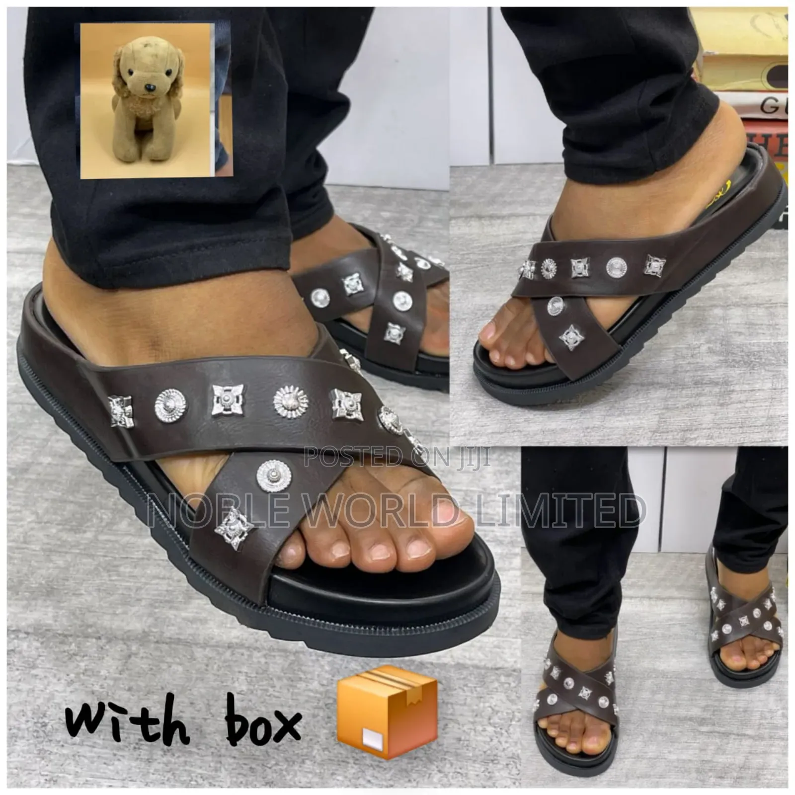 Black /Brown Pam Slippers NGN 6y