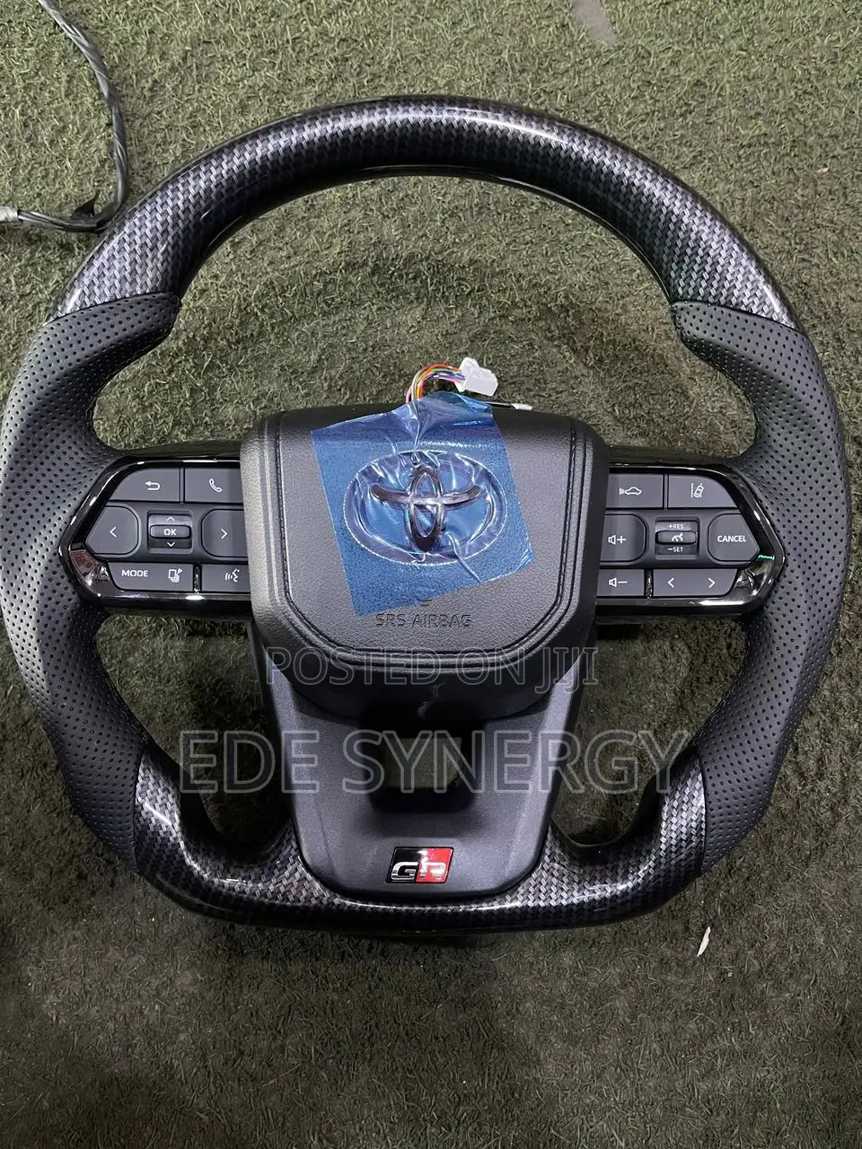 Toyota Gr Sport Style Steering Wheel With a Carbon Fiber Finish