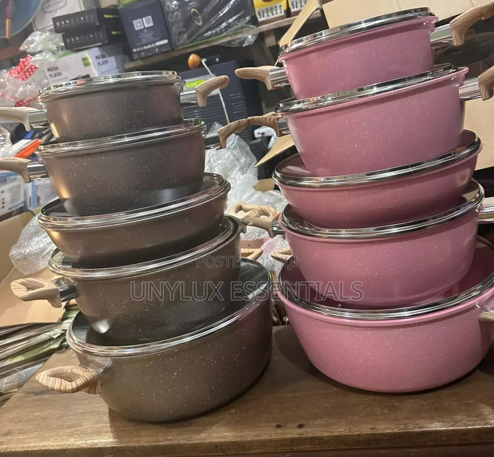 MBH 10pcs Exclusive Granite Cookware Pot Set