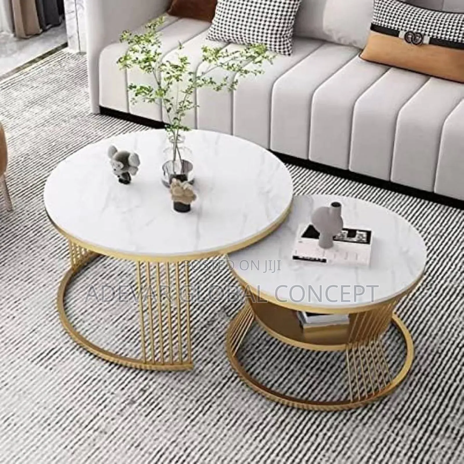 2in1 Nesting Faux Marble Nordic Center Table
