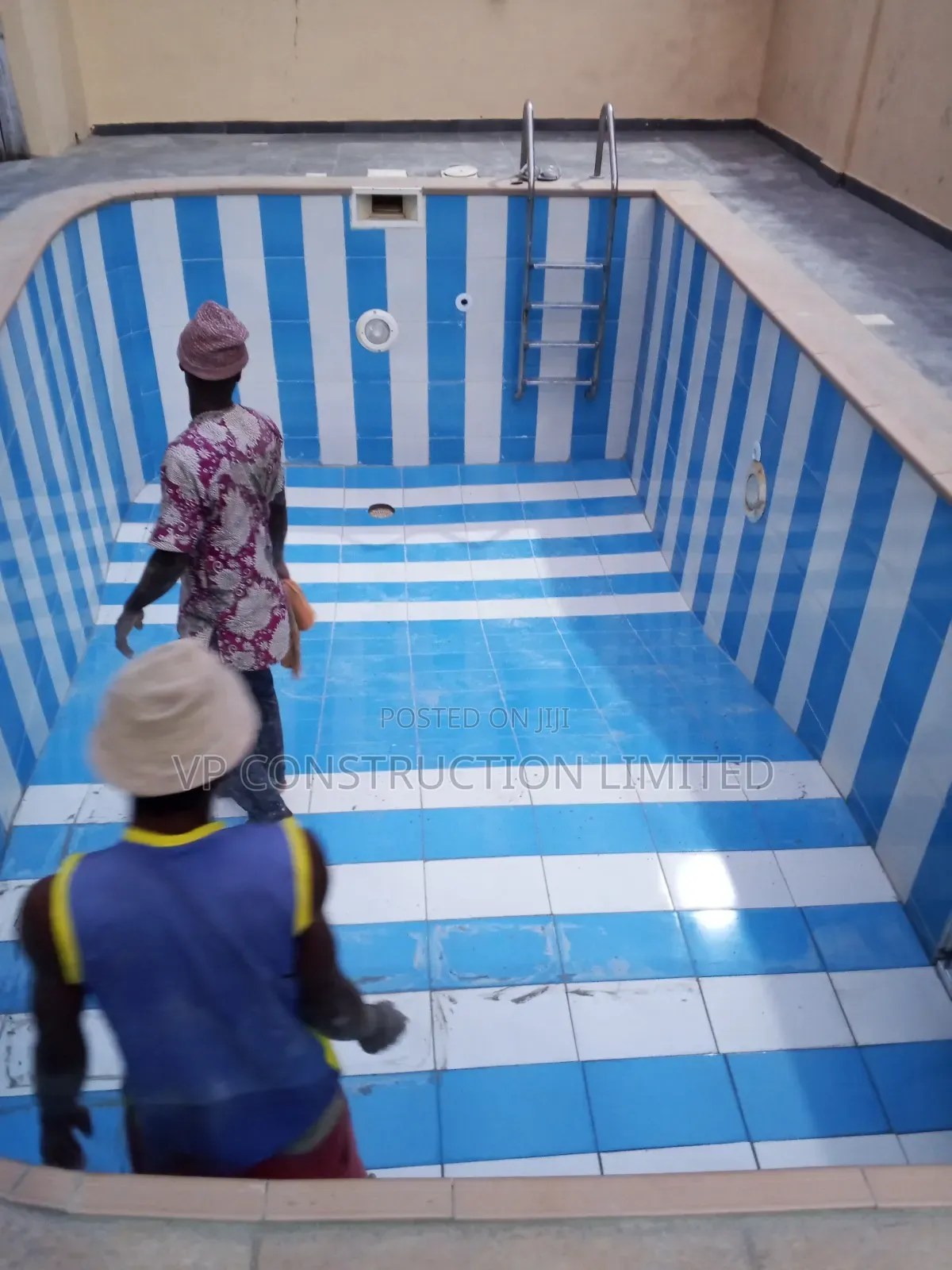 Blue and White Swimming Pool