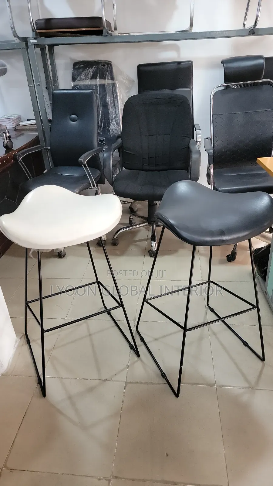 Leather High Barstool
