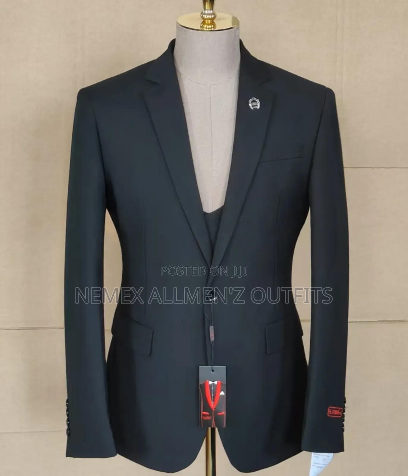 Three Pieces Black Suit