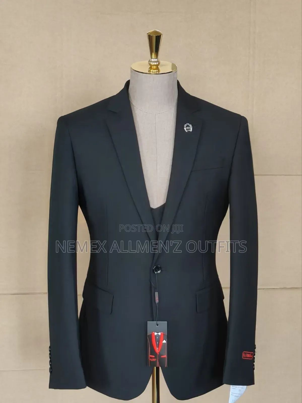 Three Pieces Black Suit