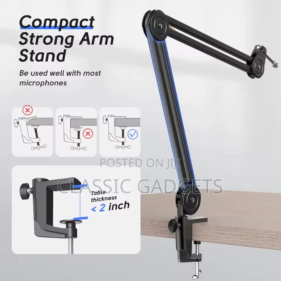 Fifine Bm63 Premium Boom Arm Stand for Microphone