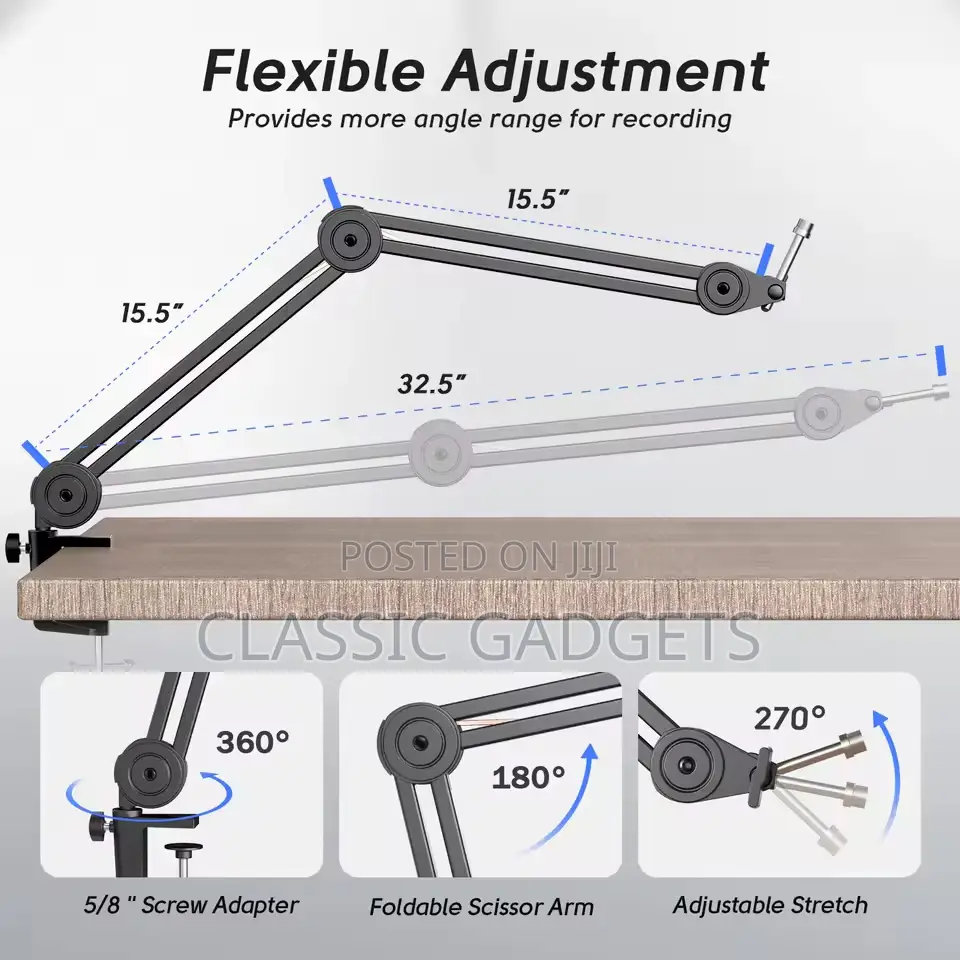 Fifine Bm63 Premium Boom Arm Stand for Microphone